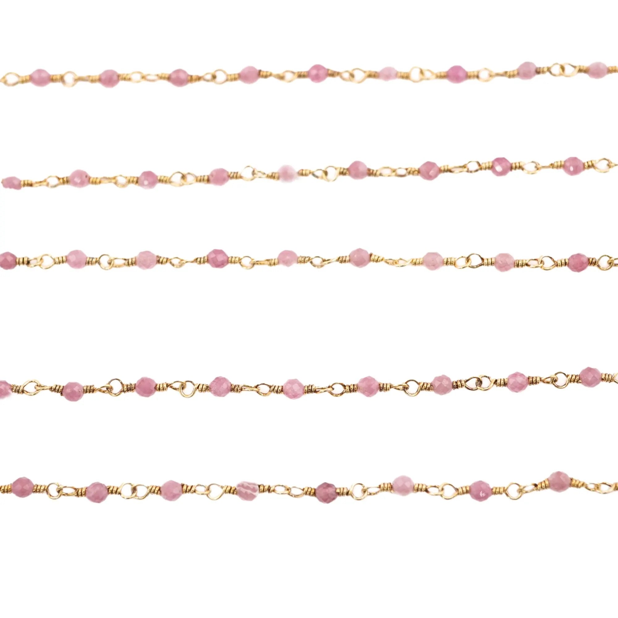 Round pink quartz rosary beads

