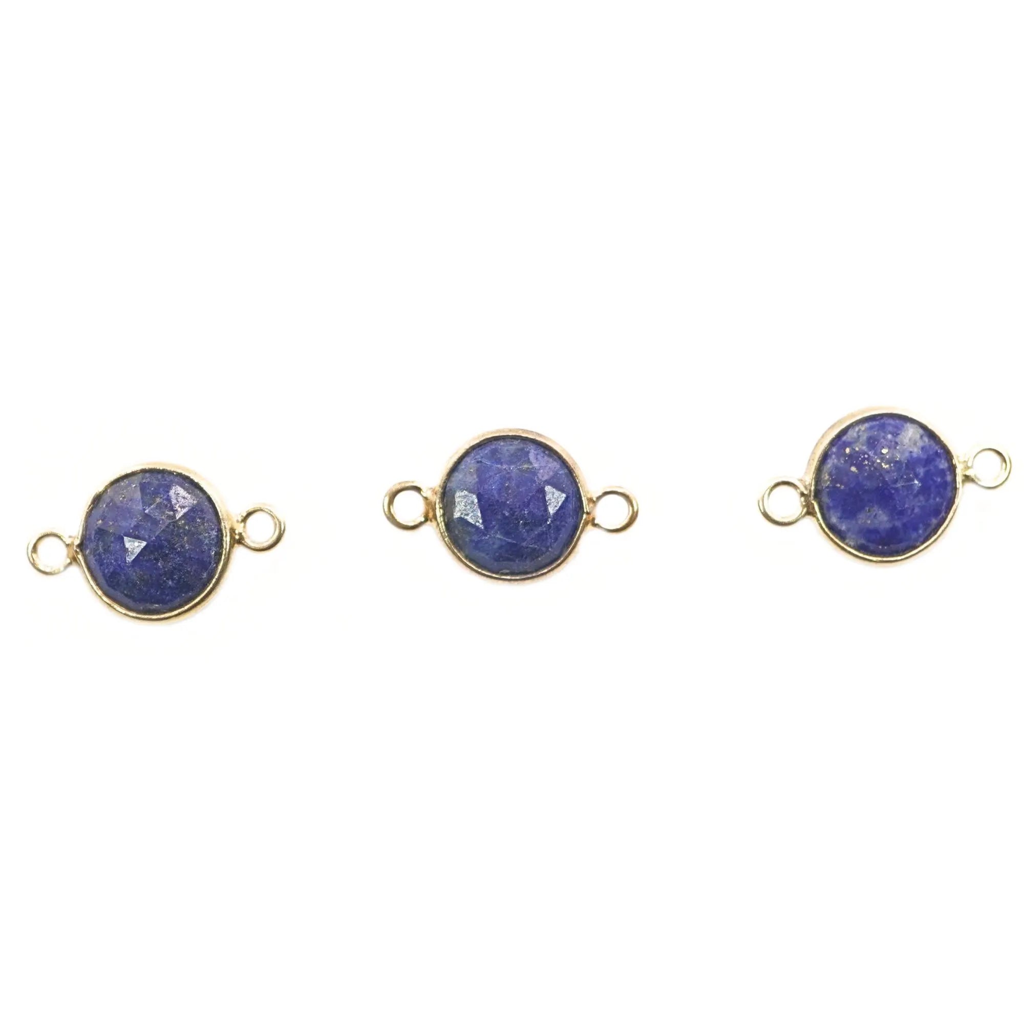Royal blue lapis lazuli coin charms for bracelet designs