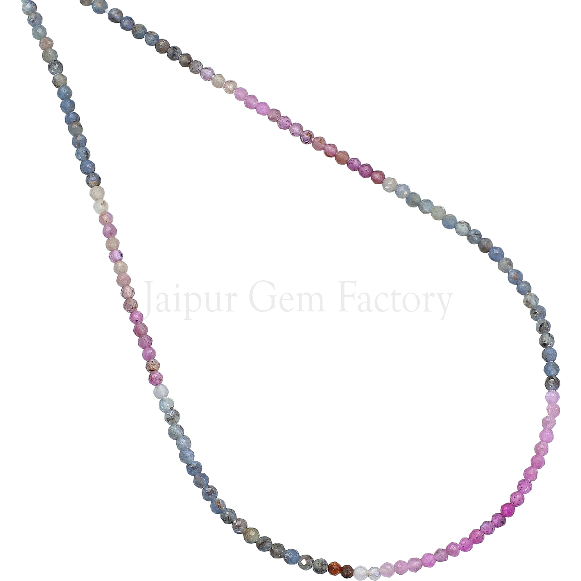 Sapphire beads multicolor faceted round gemstone