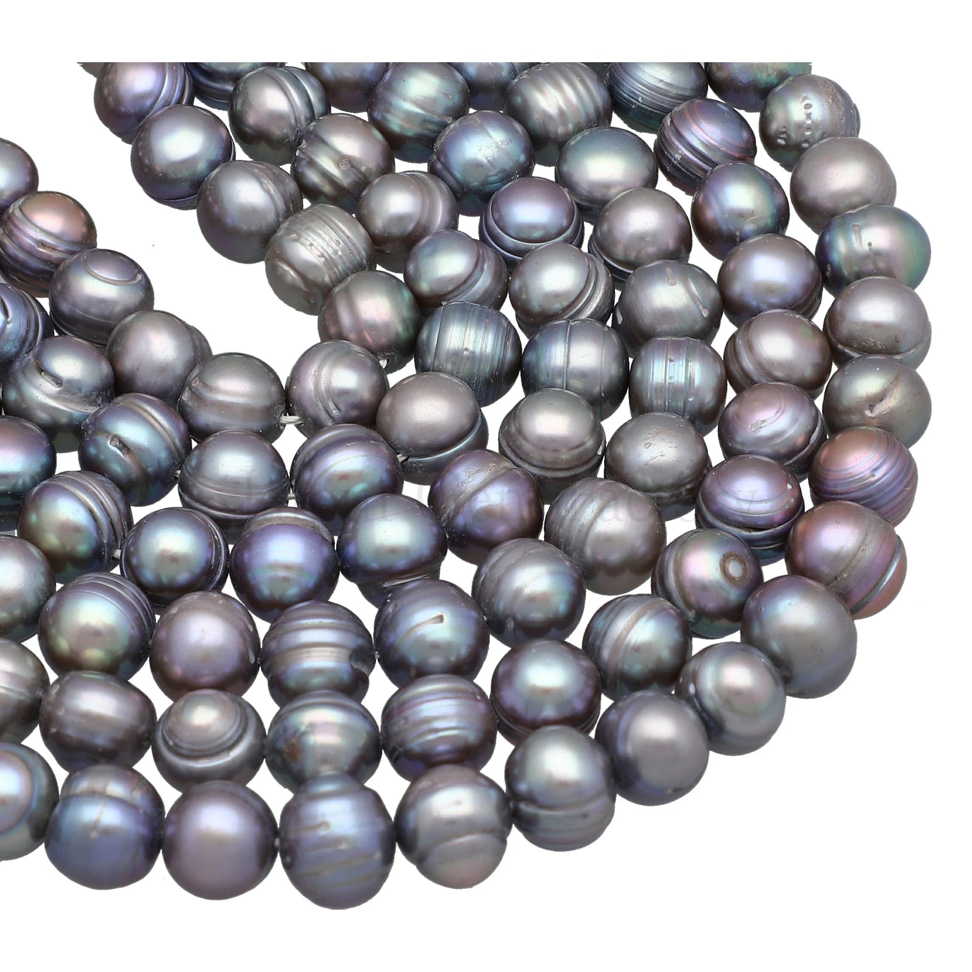 Silver Gray Peacock Potato Pearl