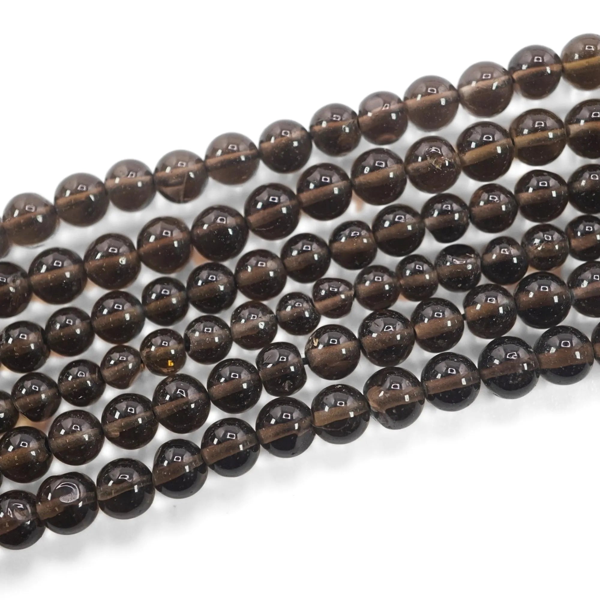 Smokey Quartz Round Shape Gemstone Strand Beads