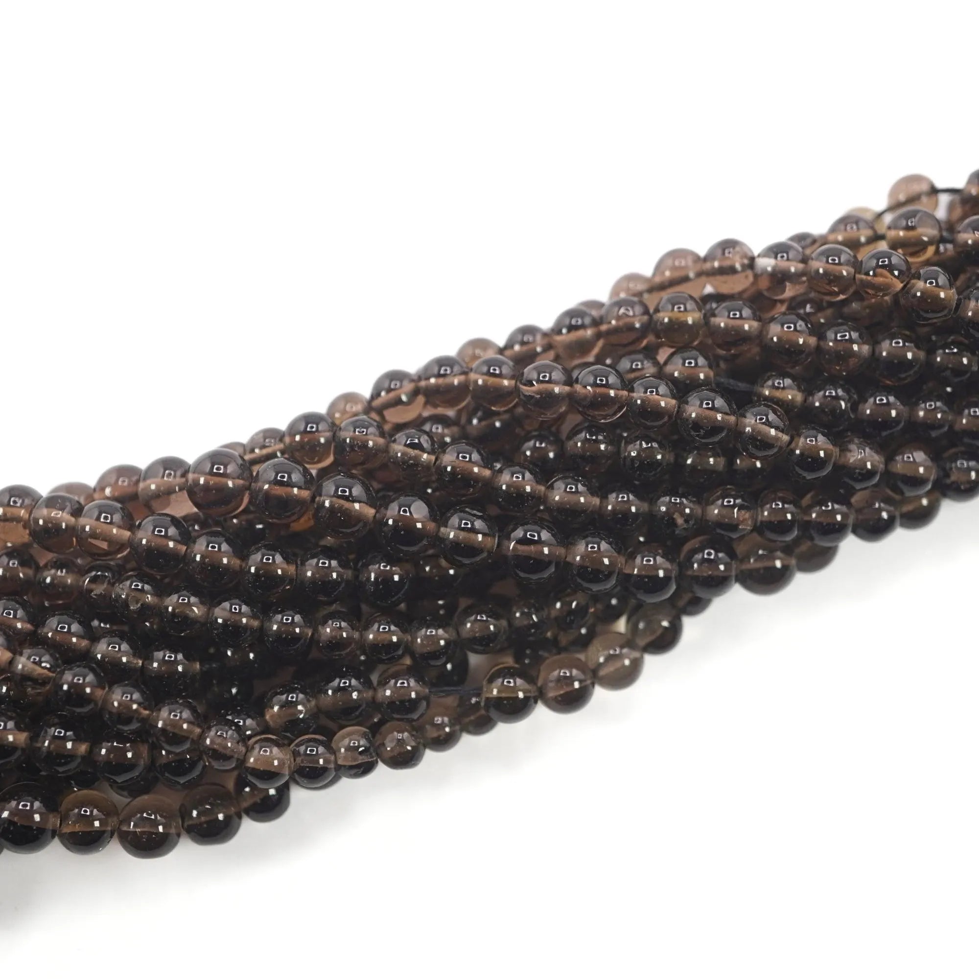 Smokey Quartz Round Shape Gemstone Strand Beads