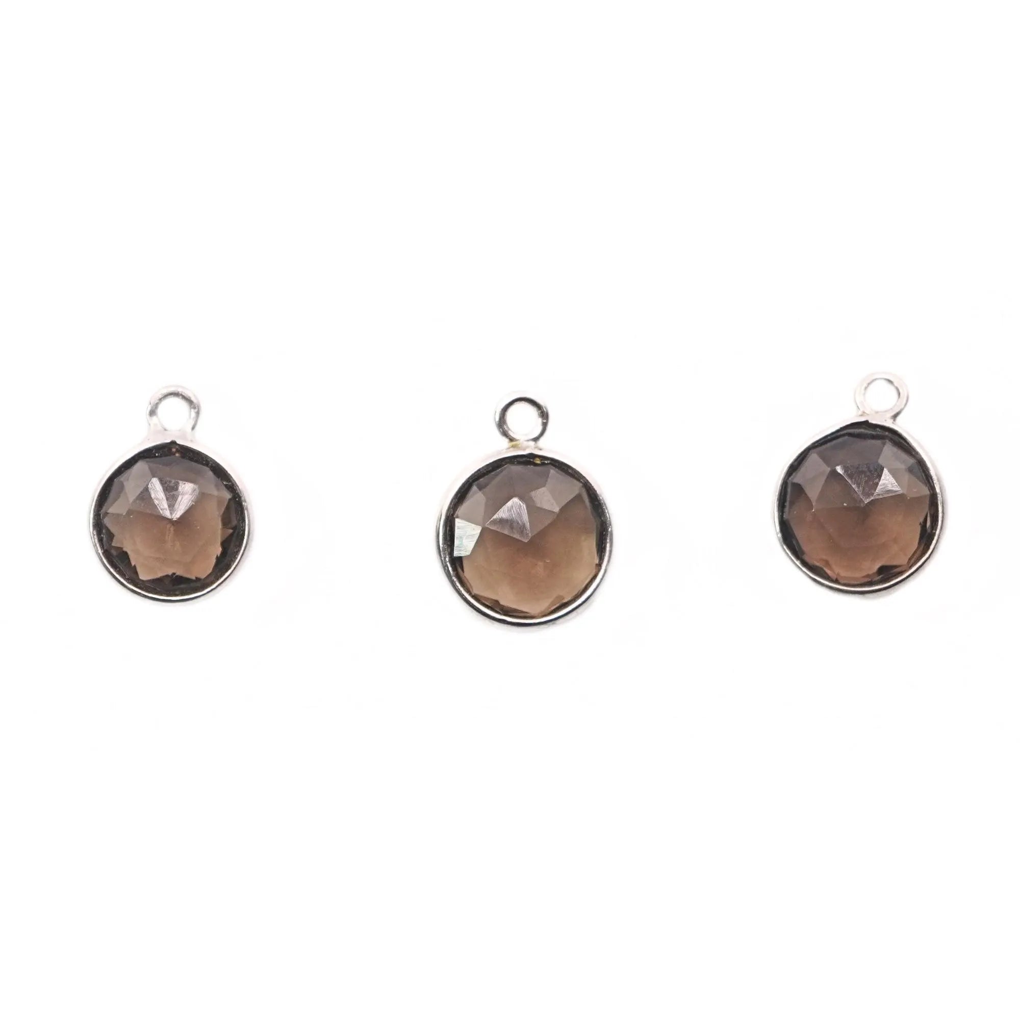 Smoky Quartz Sterling Silver Bezel Charm Pendant