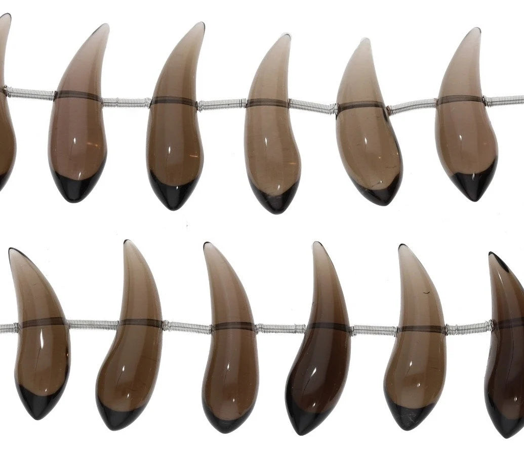 Smoky Quartz Horn Shape Gemstone Strand Beads