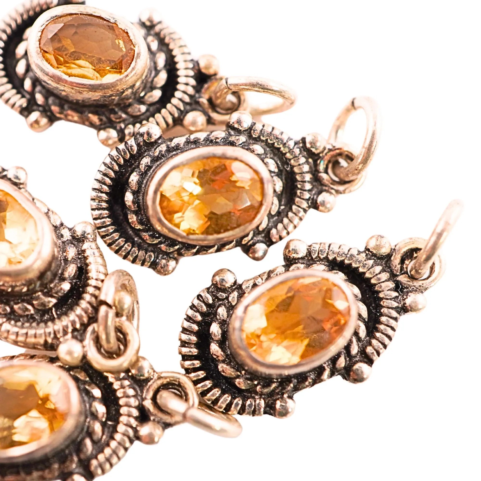 Sterling silver findings with citrine gemstone

