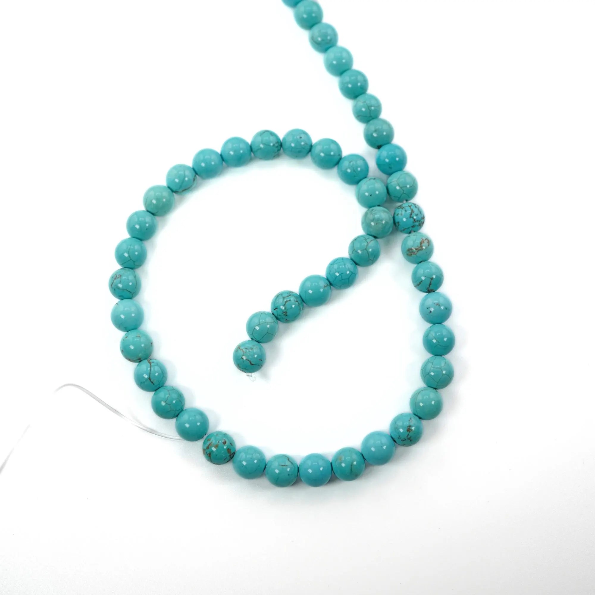 Turquoise Smooth Round Shape Gemstone Strand Beads