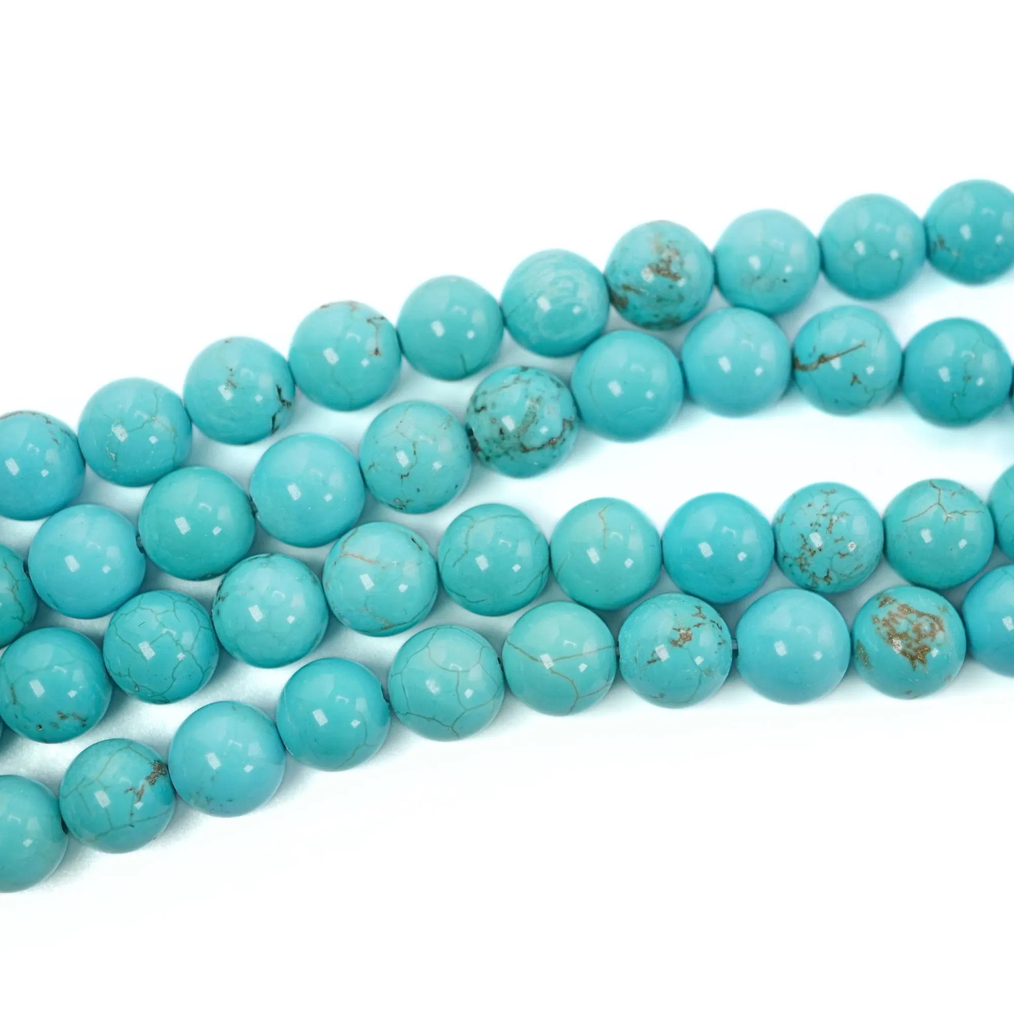 Turquoise Smooth Round Shape Gemstone Strand Beads