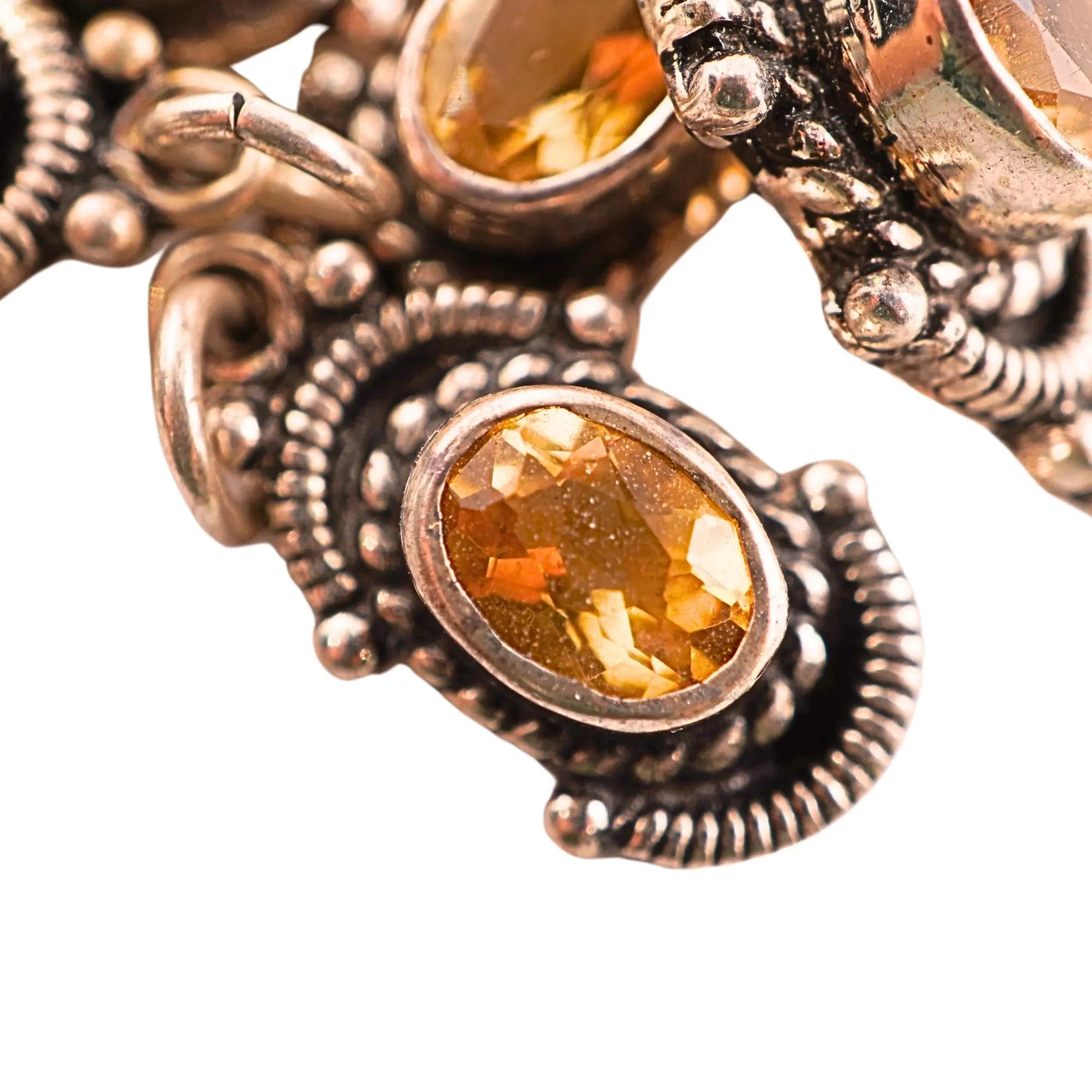 Vintage citrine gemstone charm for jewelry making

