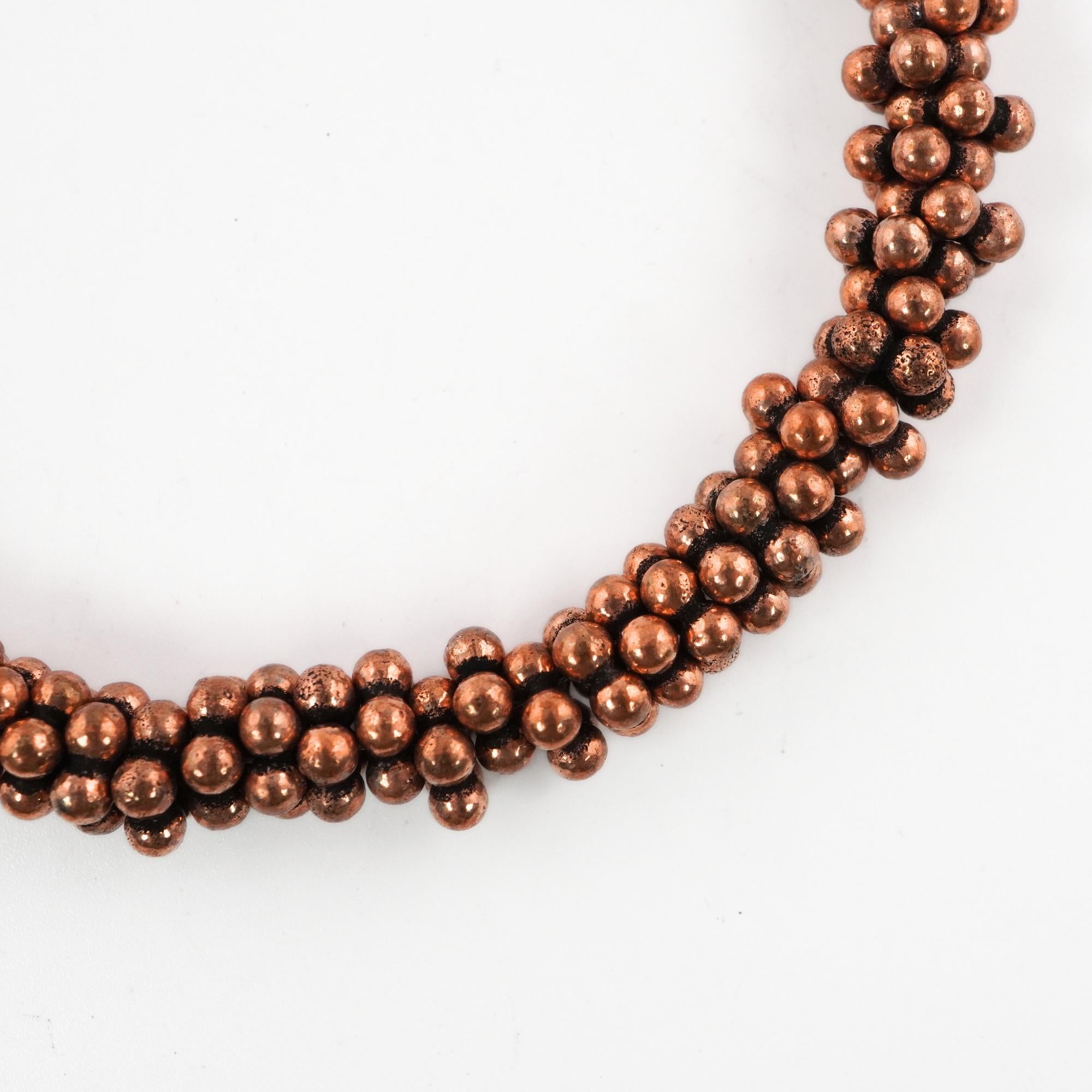 Vintage copper metal daisy beads

