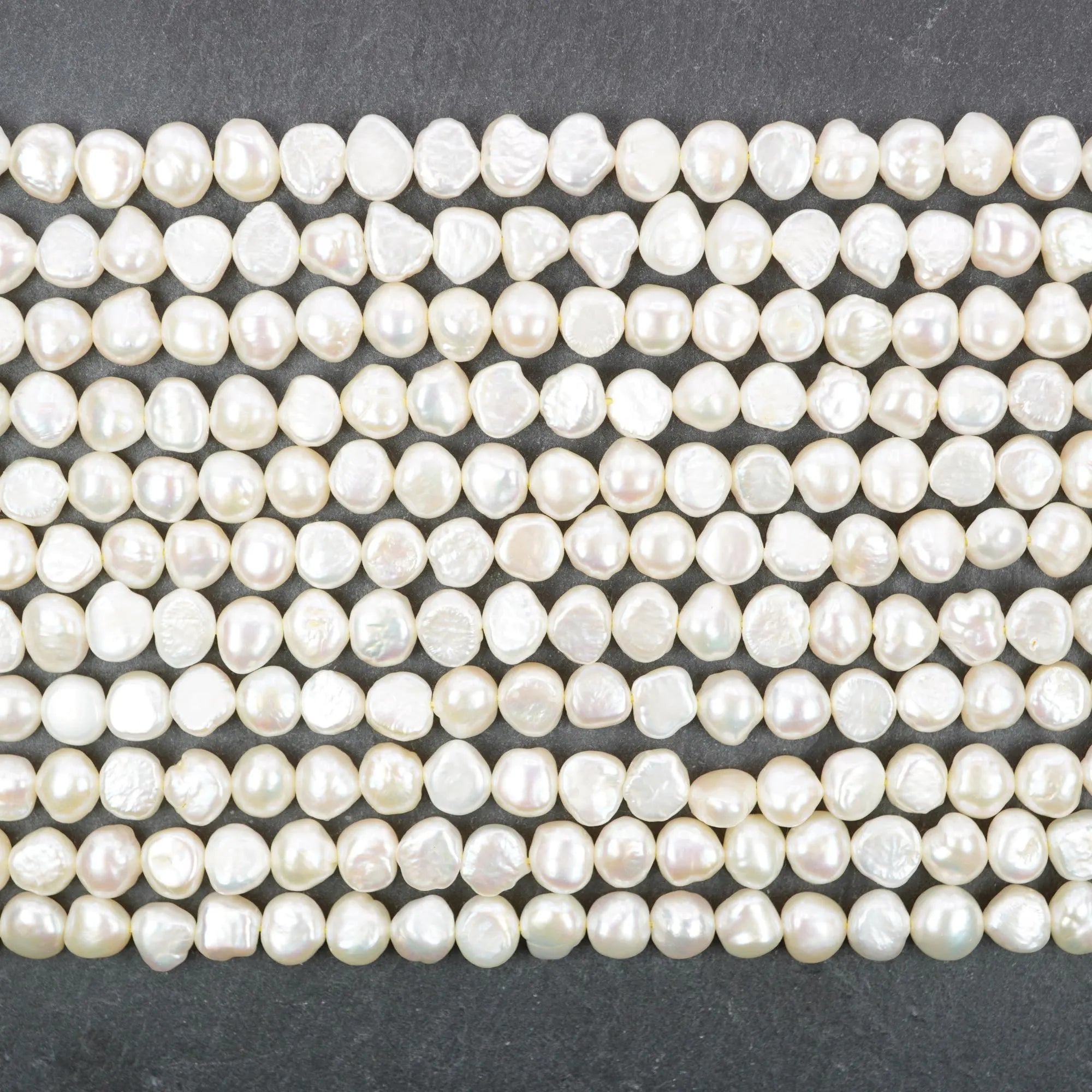 White Freshwater Pearl Baroque Shape Strand Beads