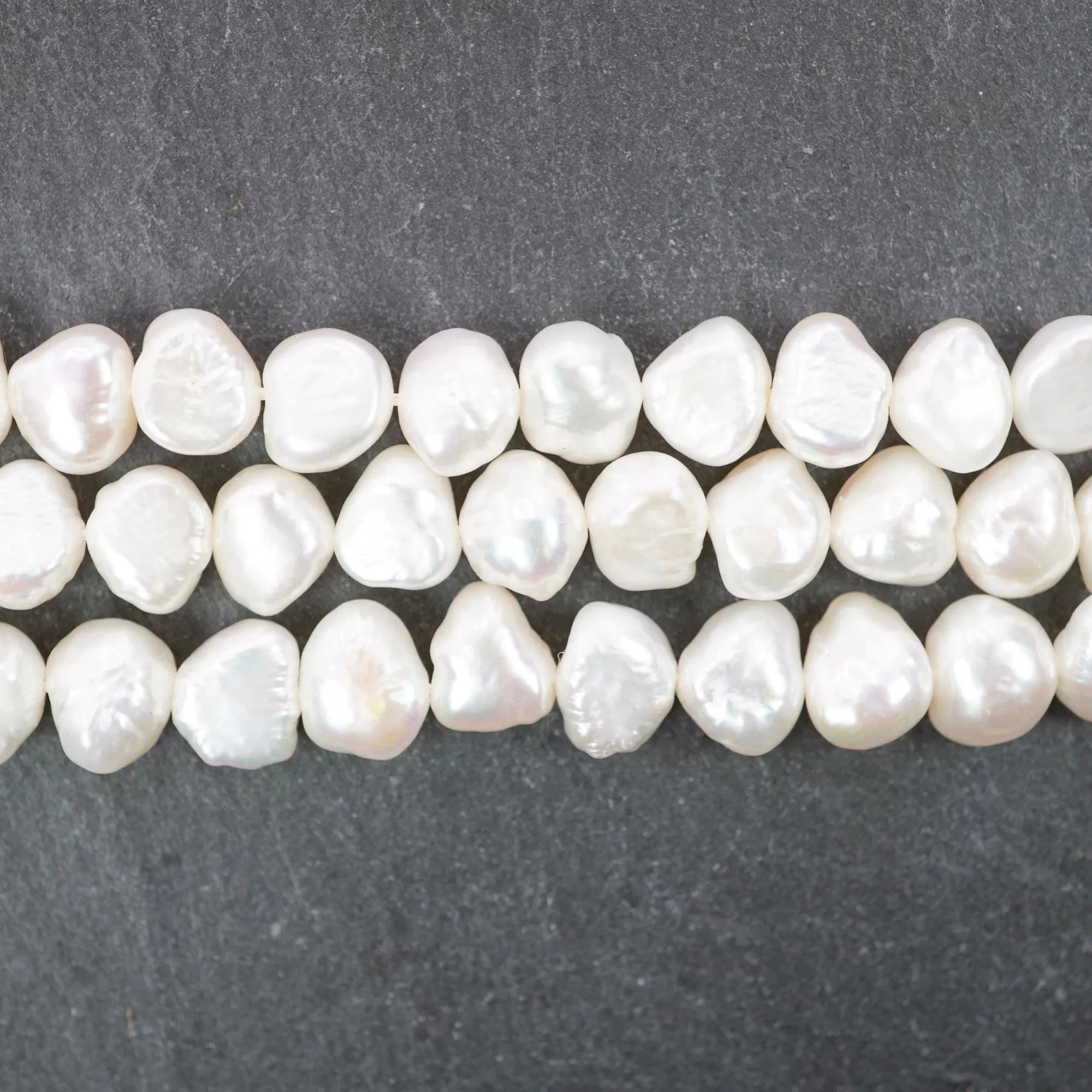 White Freshwater Pearl Baroque Shape Strand Beads 