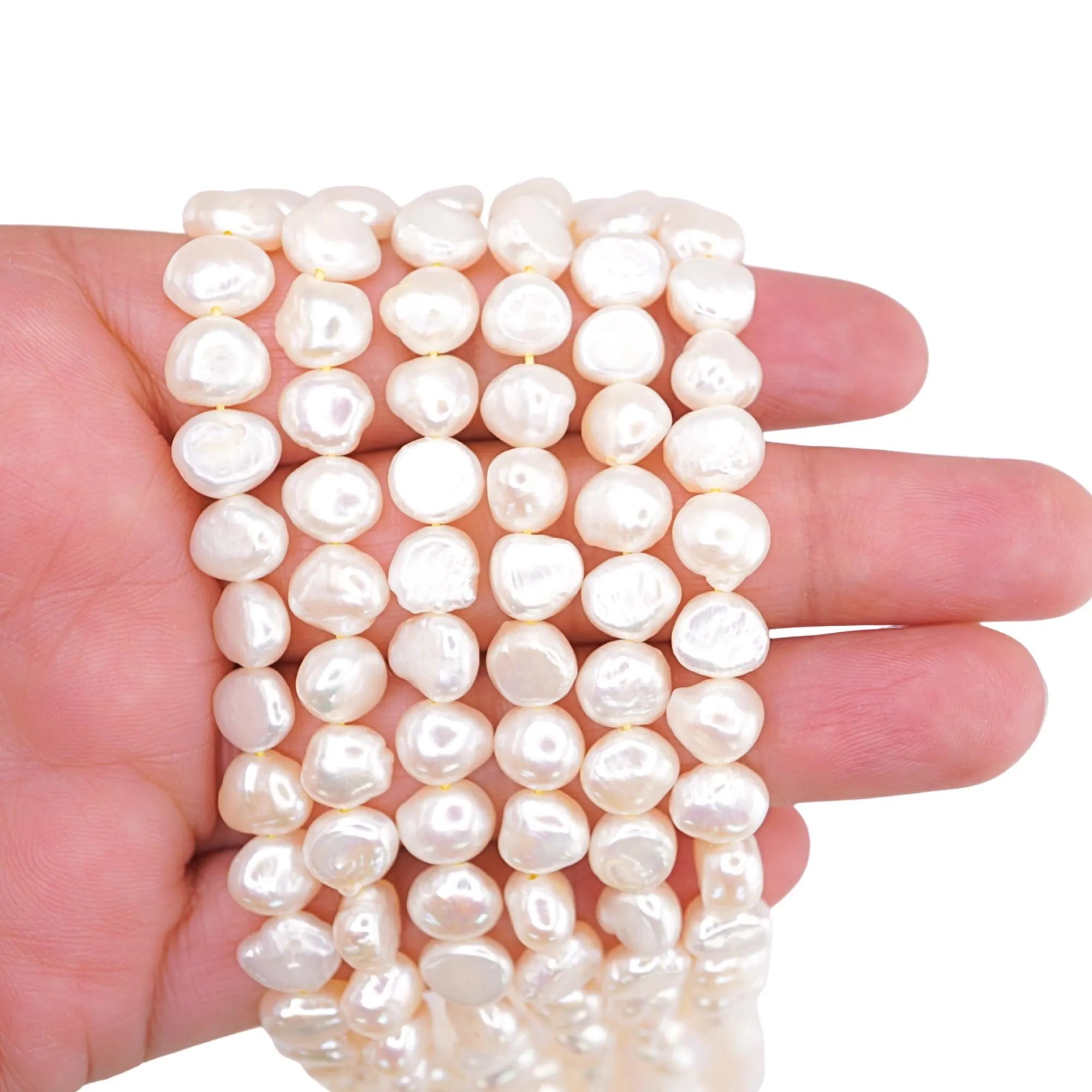 White Freshwater Pearl Baroque Shape Strand Beads