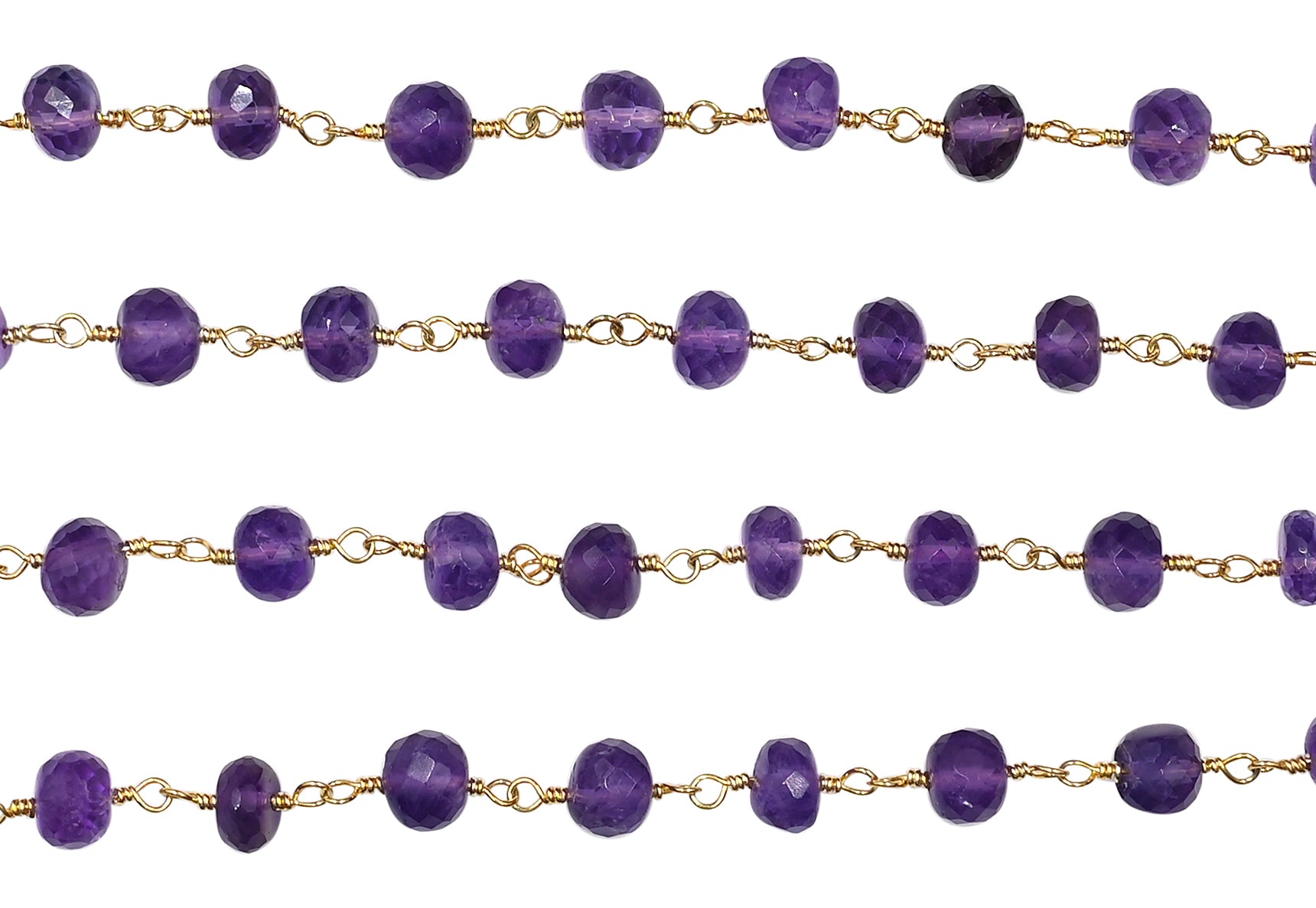 Wholesale Amethyst Faceted Beads Chain
