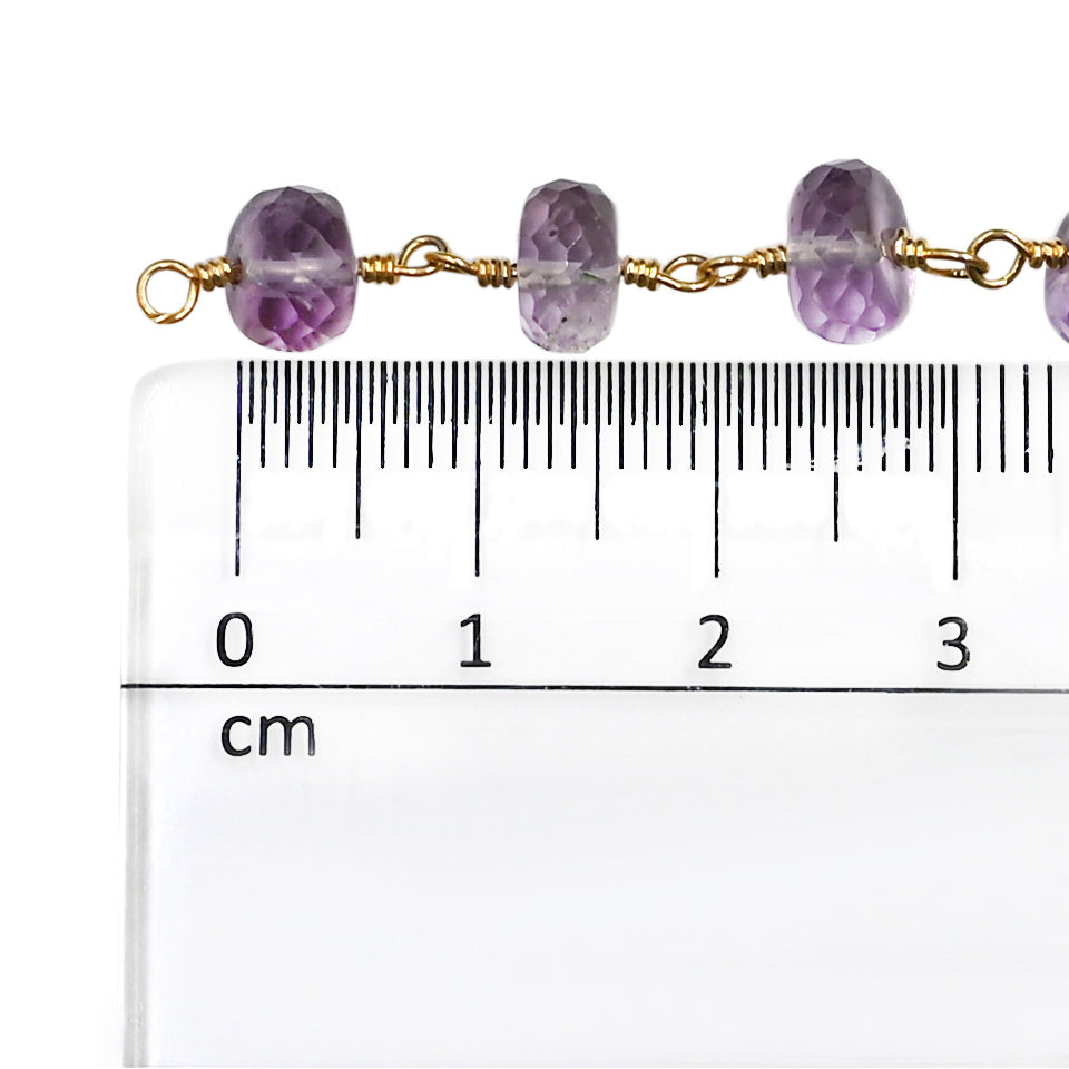 Wholesale Amethyst Faceted Rondelle Beads Chain
