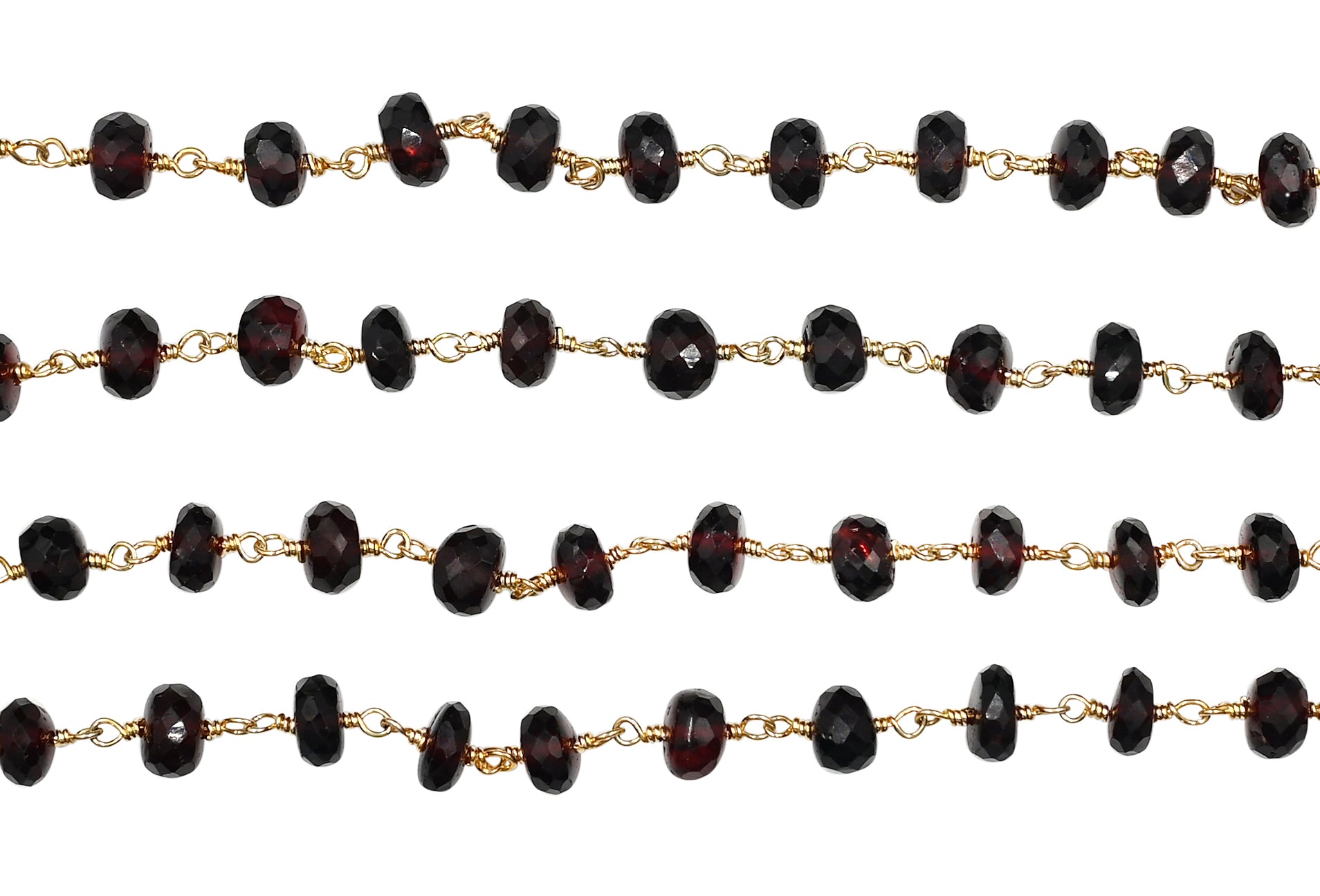 Wholesale Garnet Faceted Beads Chain
