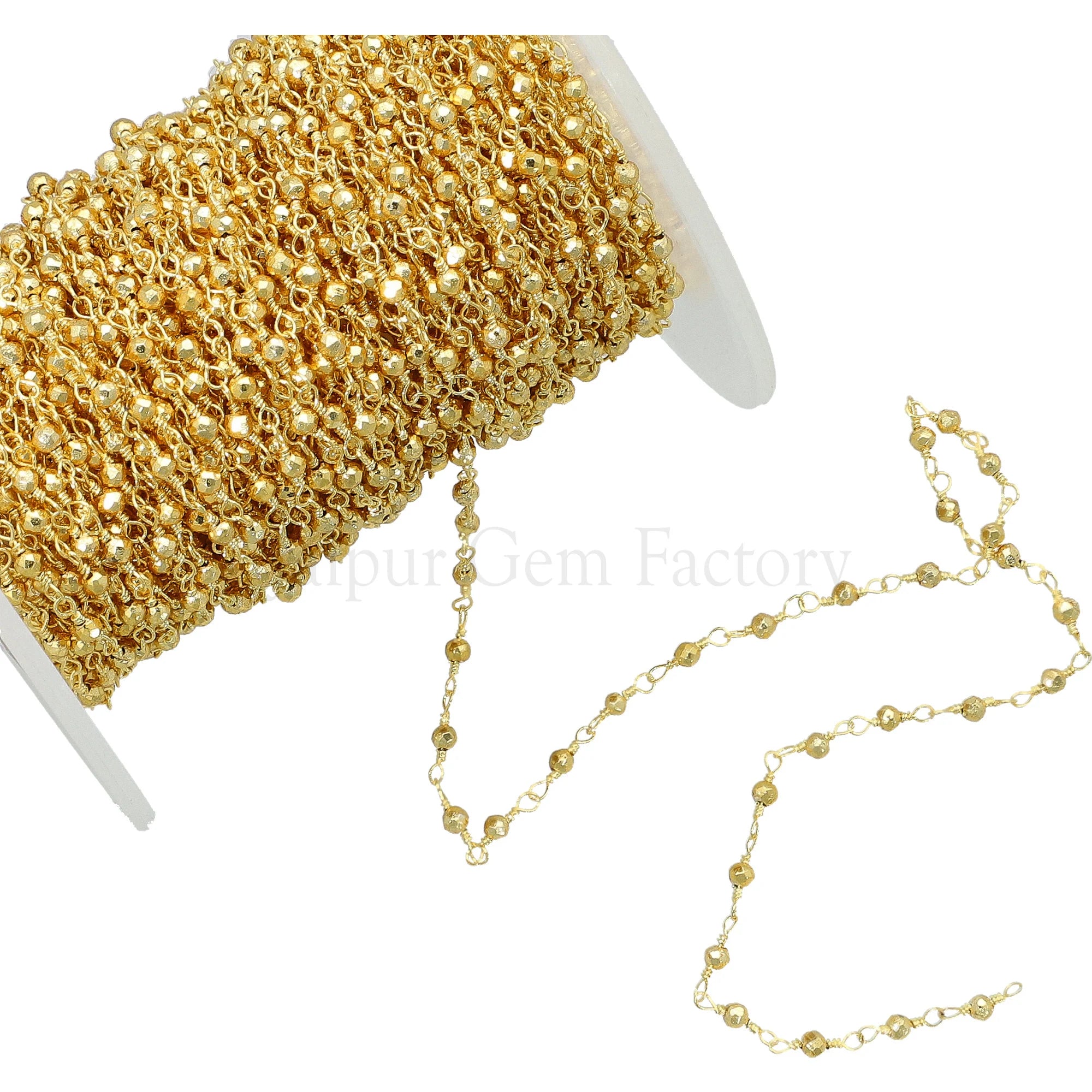 Wire wrapped pyrite gemstone beads

