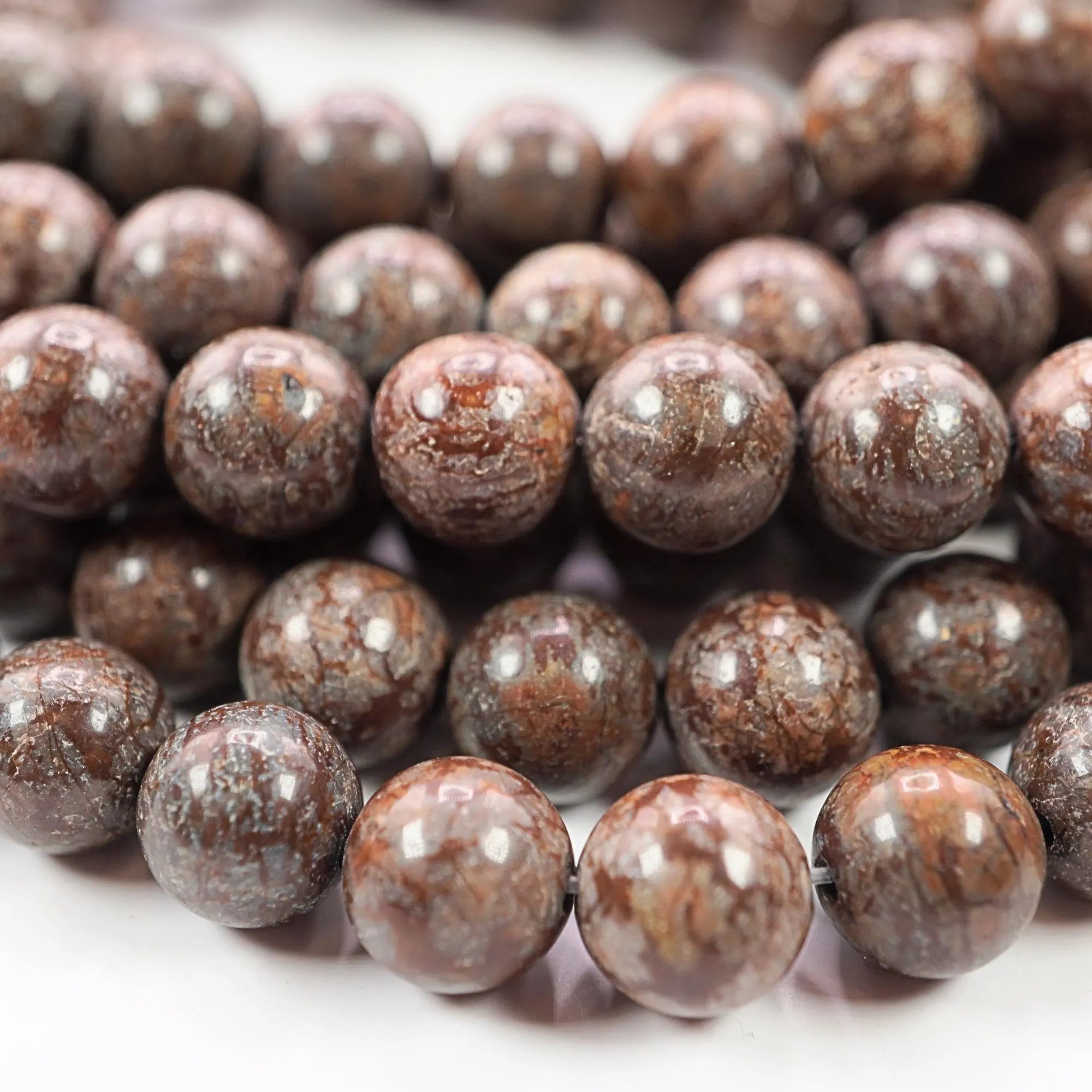 Wood Jasper Smooth Round Shape Gemstone Strand Beads