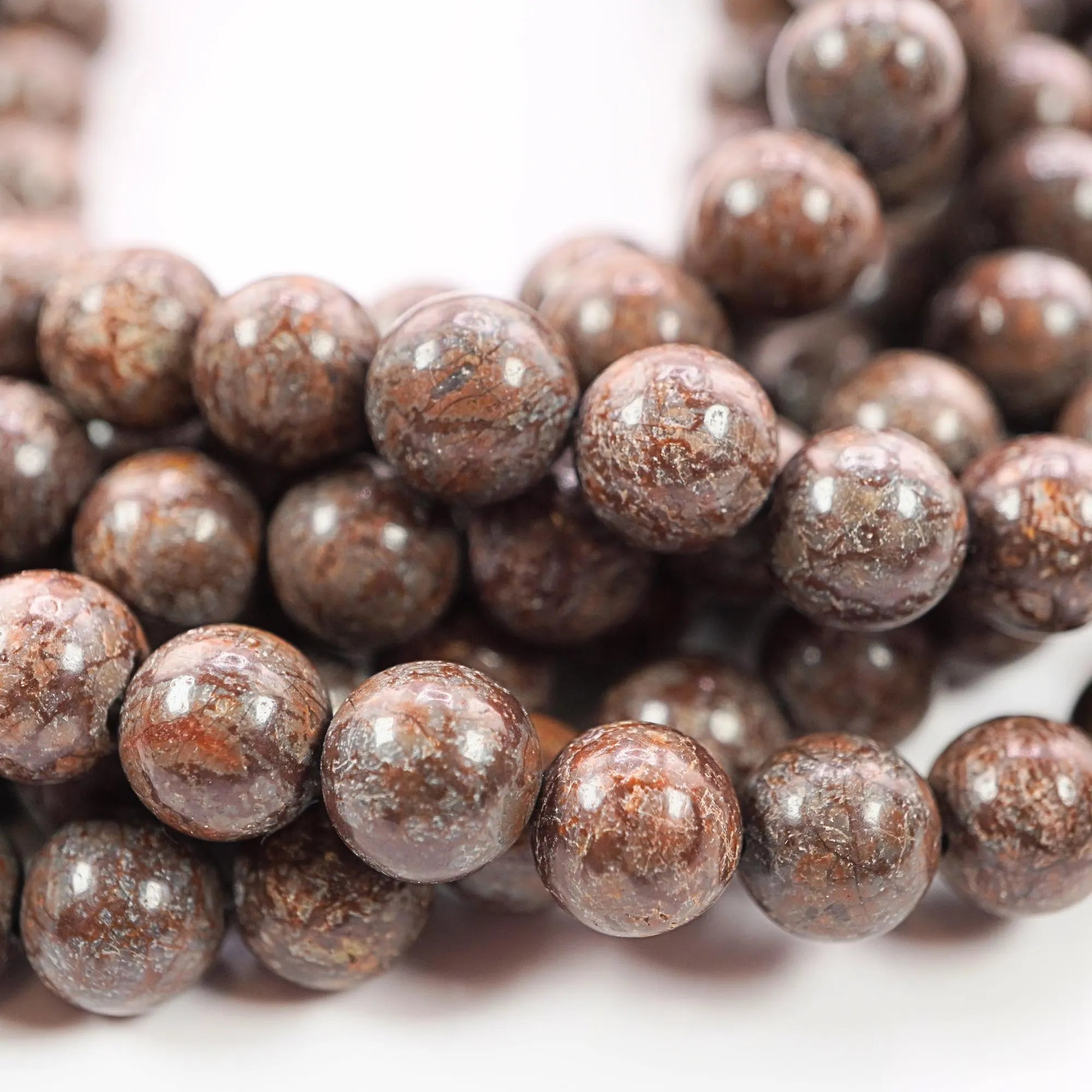 Wood Jasper Smooth Round Shape Gemstone Strand Beads