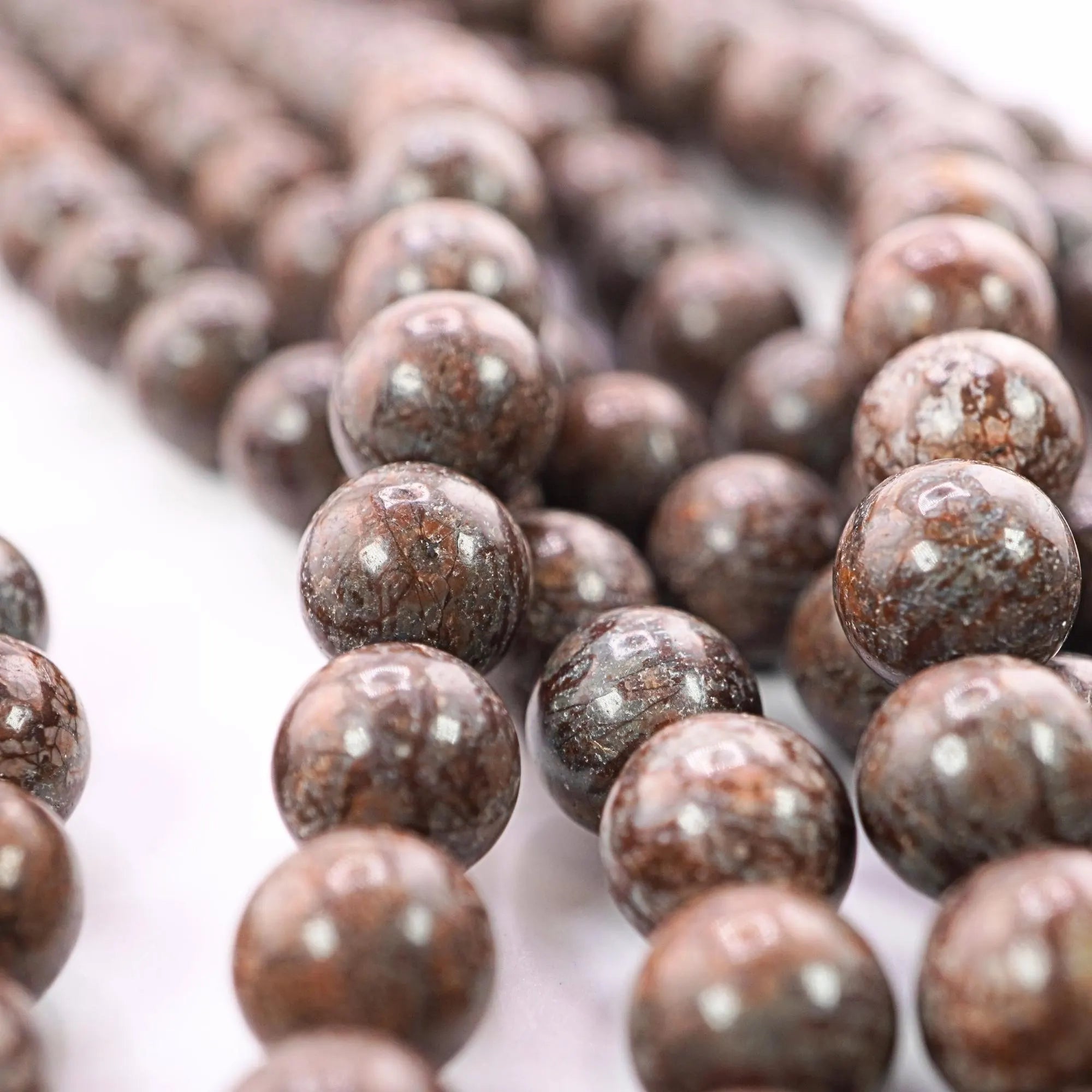 Wood Jasper Smooth Round Shape Gemstone Strand Beads