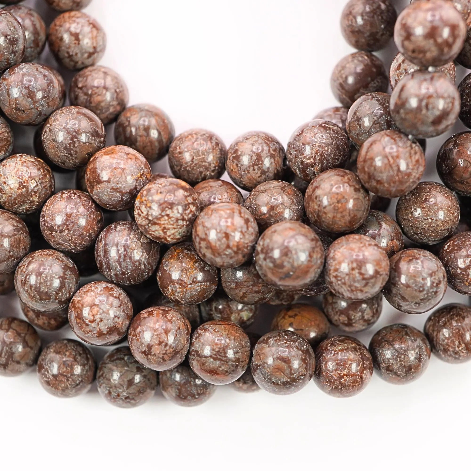 Wood Jasper Smooth Round Shape Gemstone Strand Beads