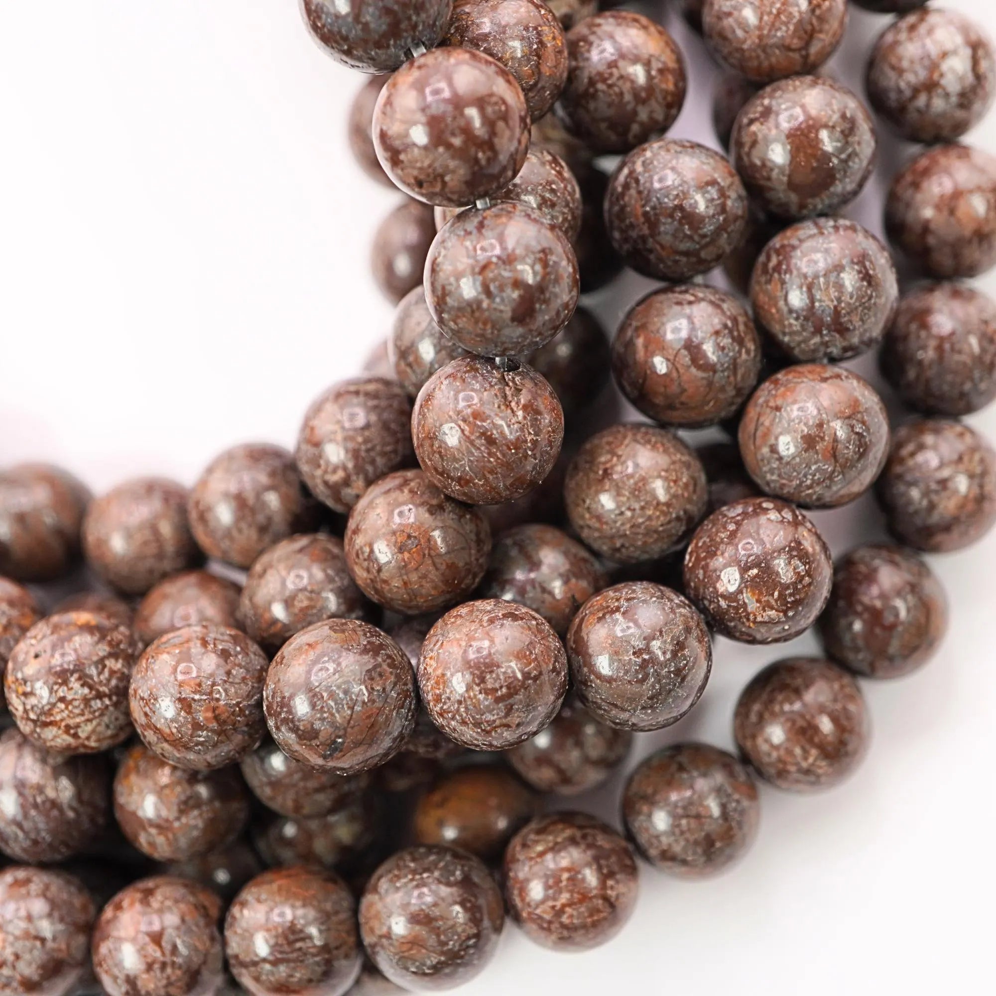 Wood Jasper Smooth Round Shape Gemstone Strand Beads