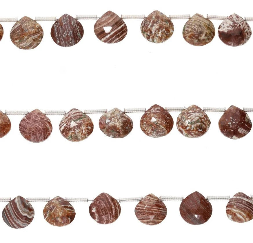 Zebra Jasper Faceted Heart Shape Gemstone Strand Beads