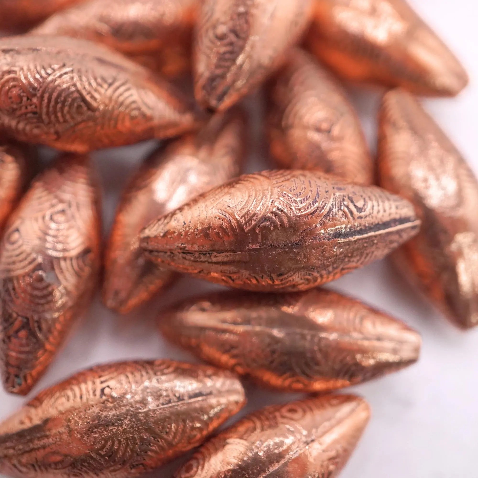 antique copper large hole beads

