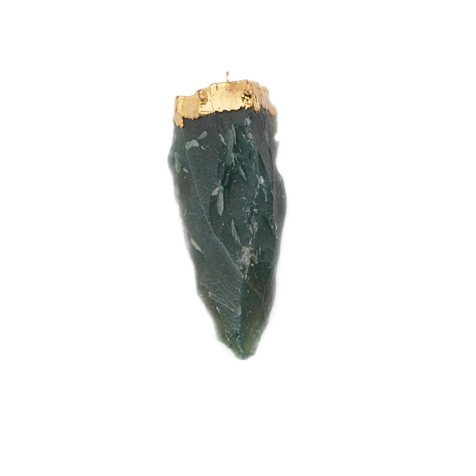 arrowhead green jasper gemstone pendant
