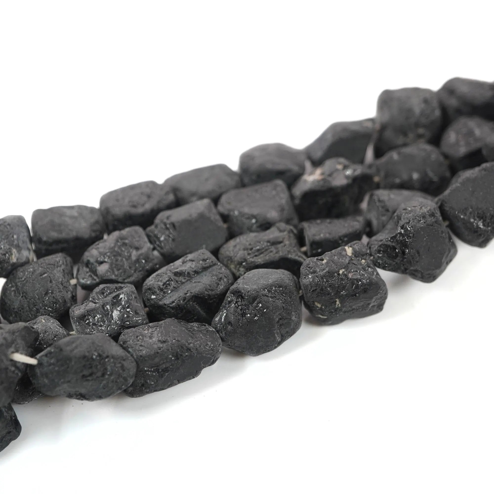 authentic black tourmaline gemstone strand beads