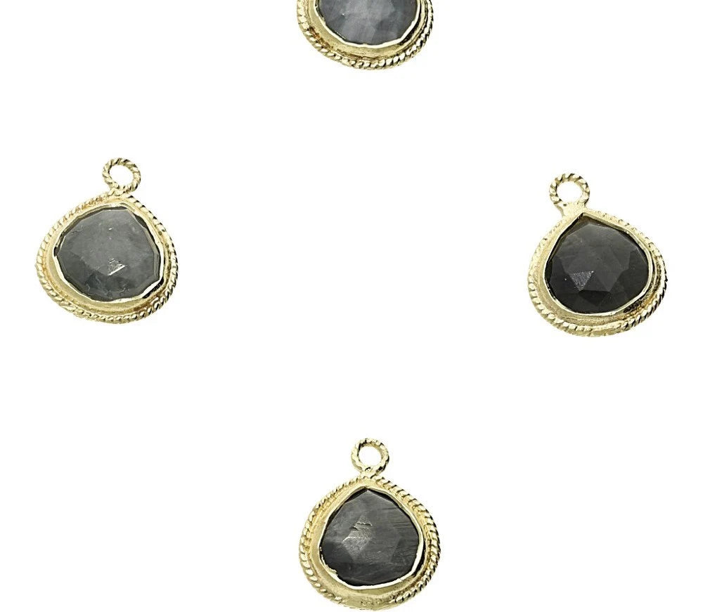 faceted cat’s eye pendant heart shape

