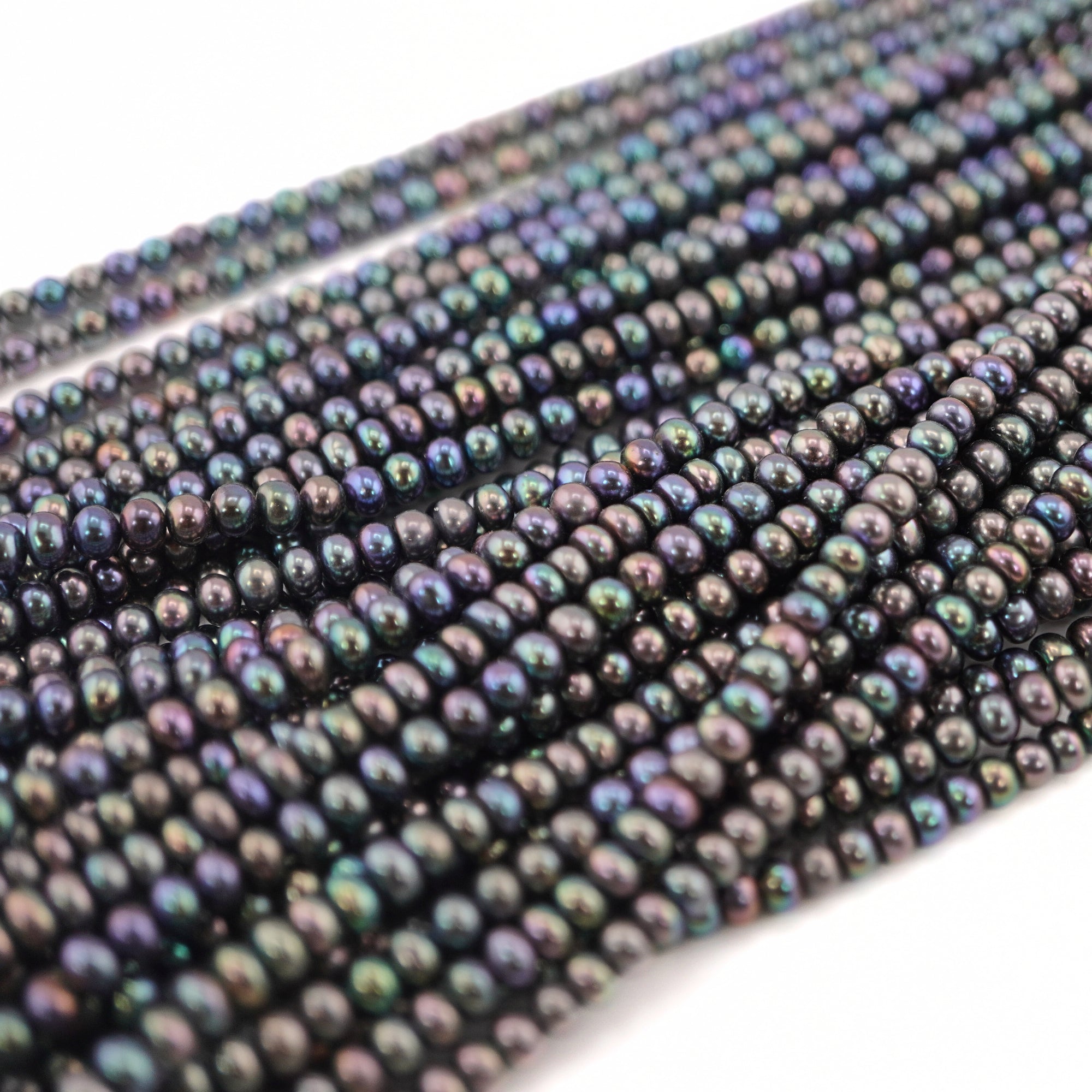 freshwater beads in peacock color


