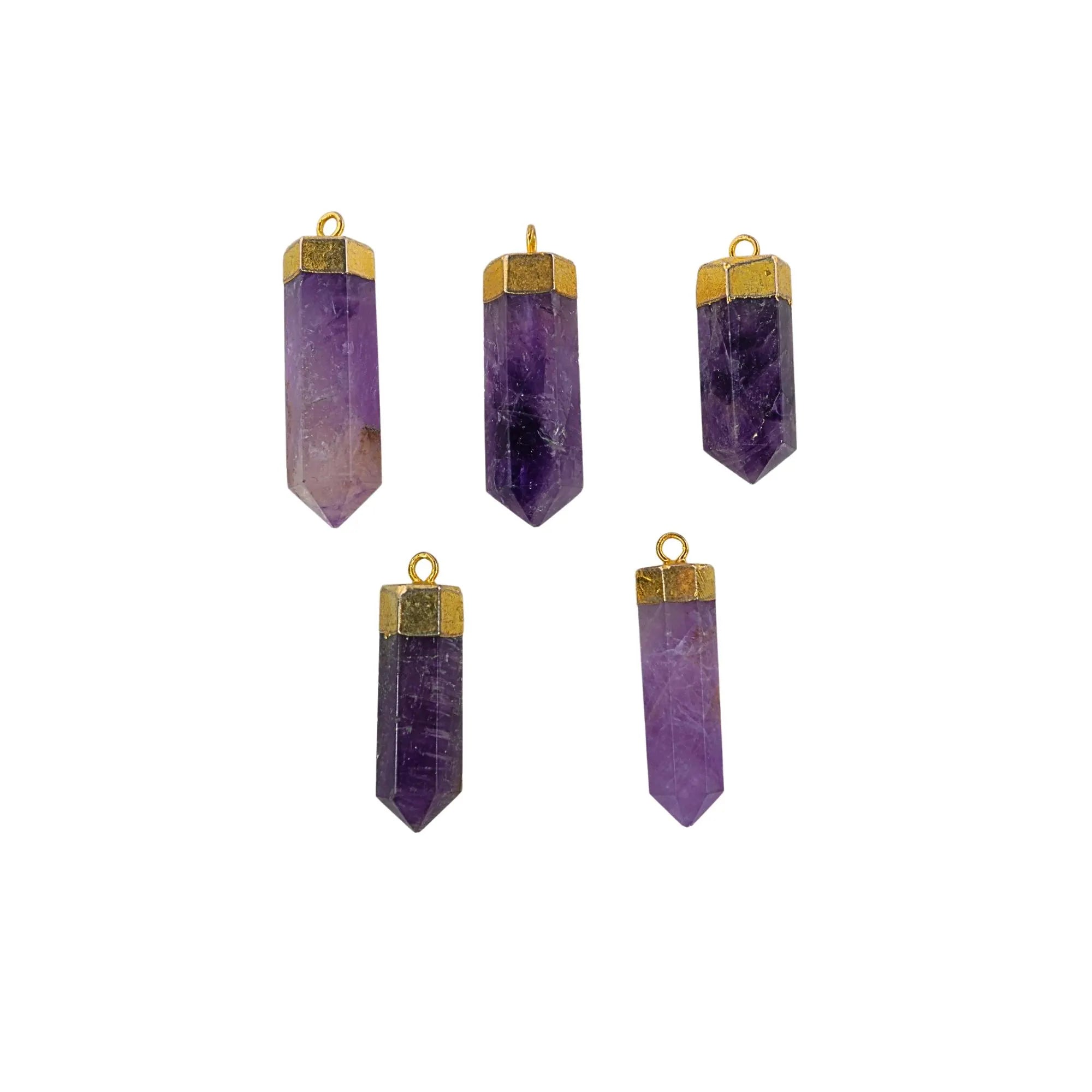natural amethyst bullet pendant