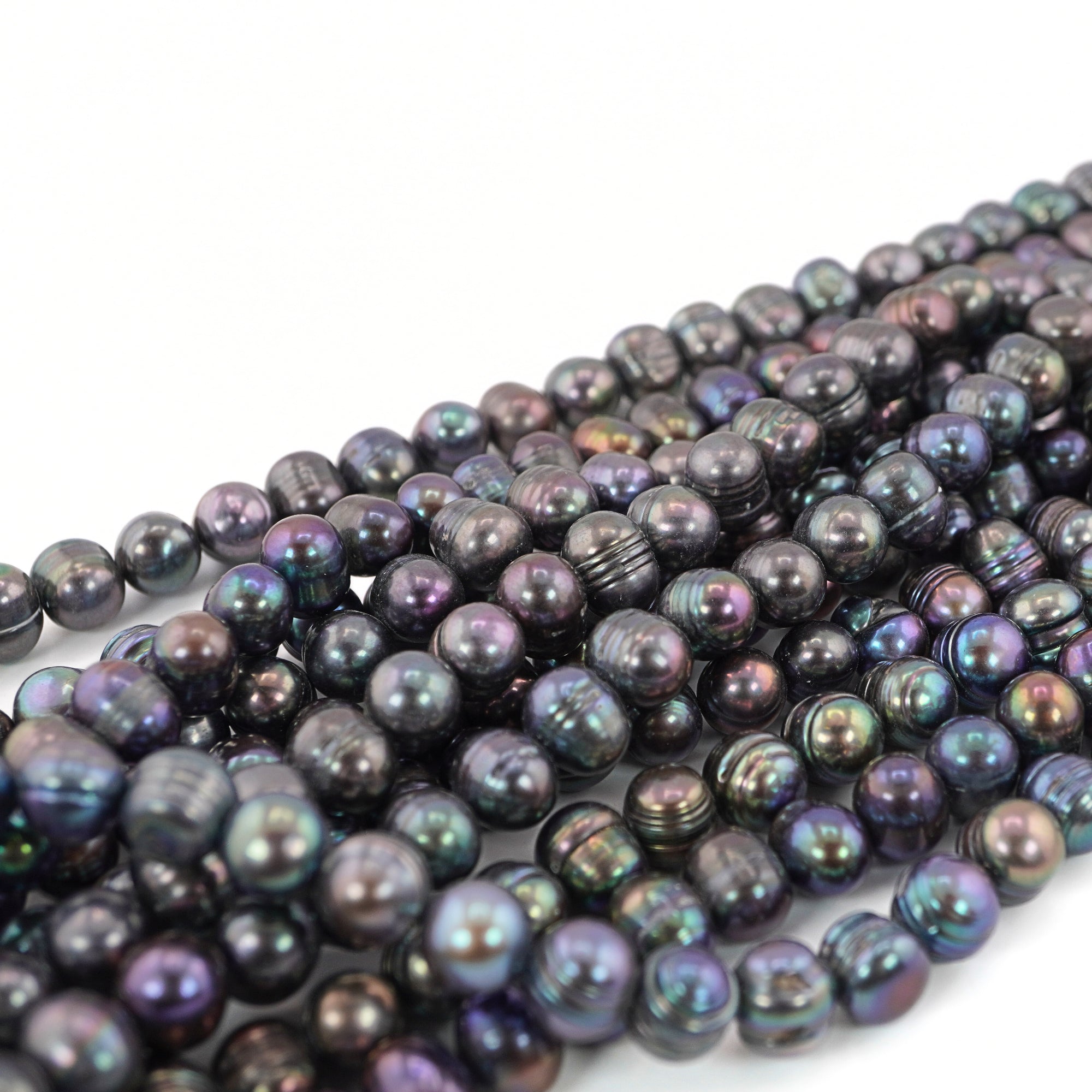 peacock freshwater round beads for jewelry

