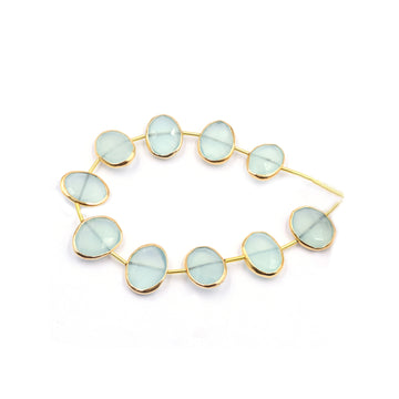 Aqua chalcedony oval strand