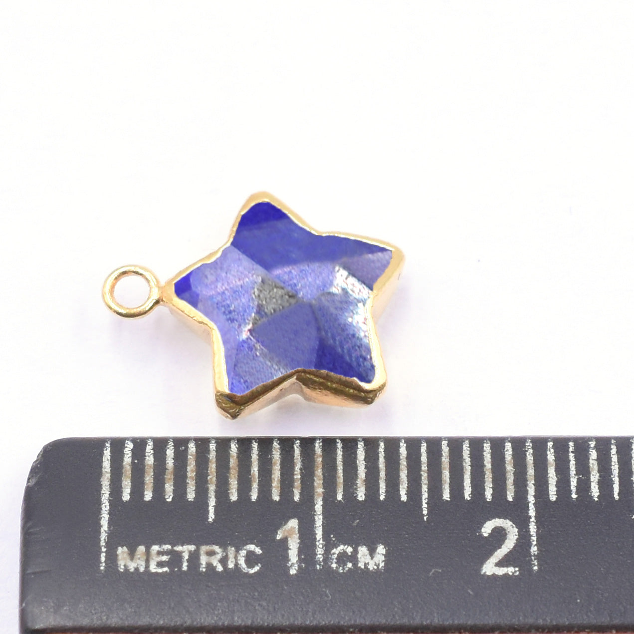 Lapis Lazuli Star Shape Gold Electroplated Pendant (Set Of 2 Pcs)