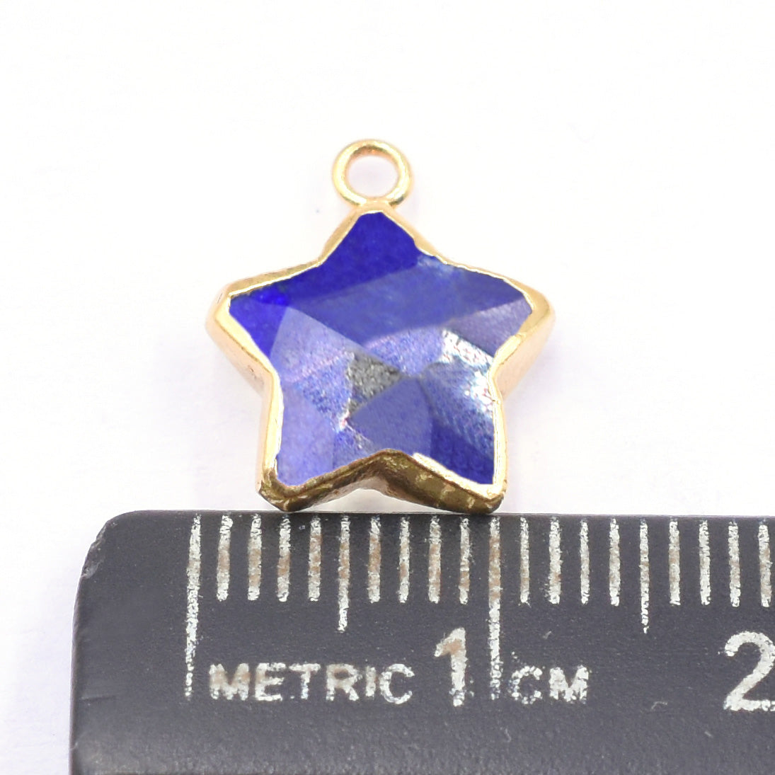 Lapis Lazuli Star Shape Gold Electroplated Pendant (Set Of 2 Pcs)