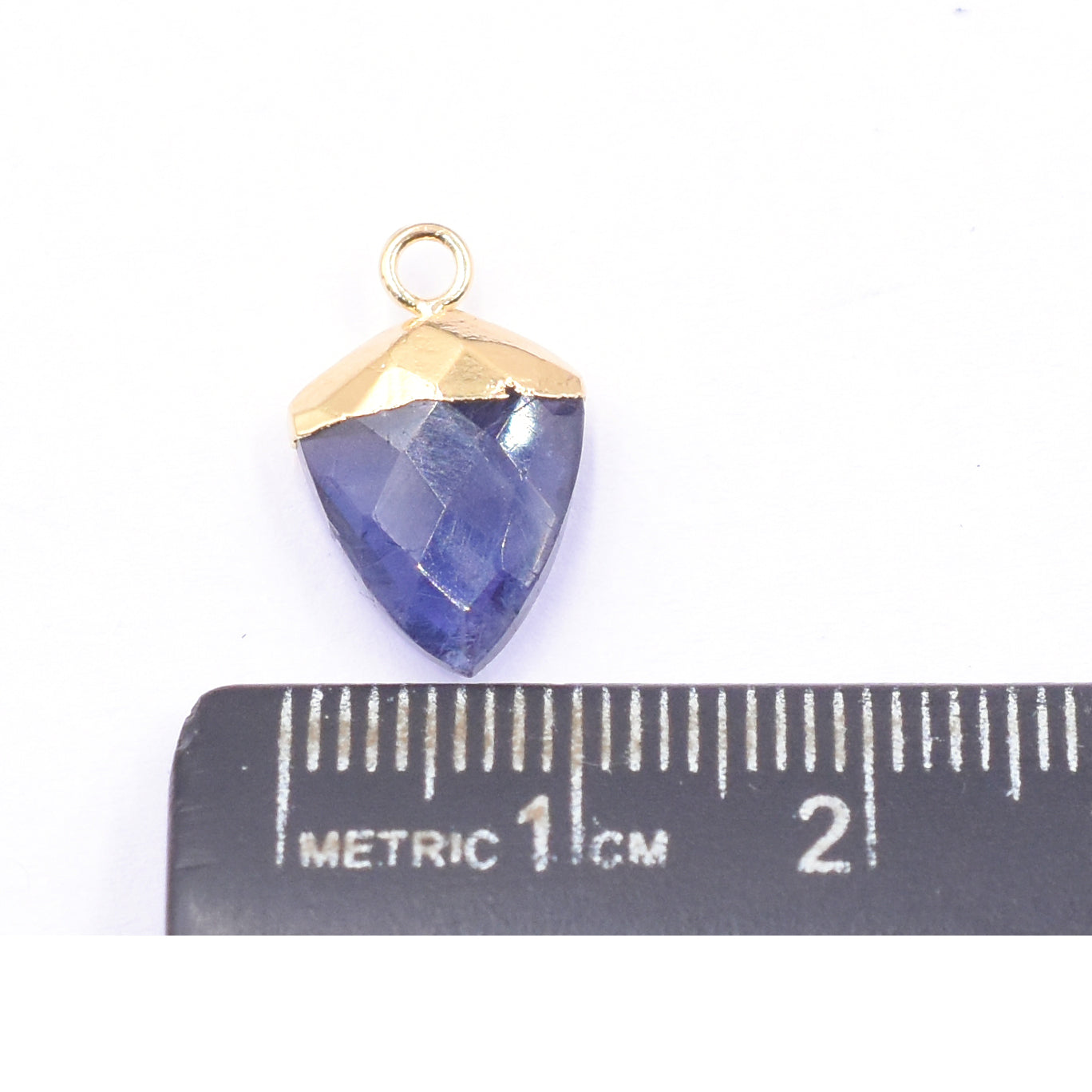 Iolite Shield Shape 13 x 10 MM Gold Electroplated Pendant ( Set Of 2 Pcs)