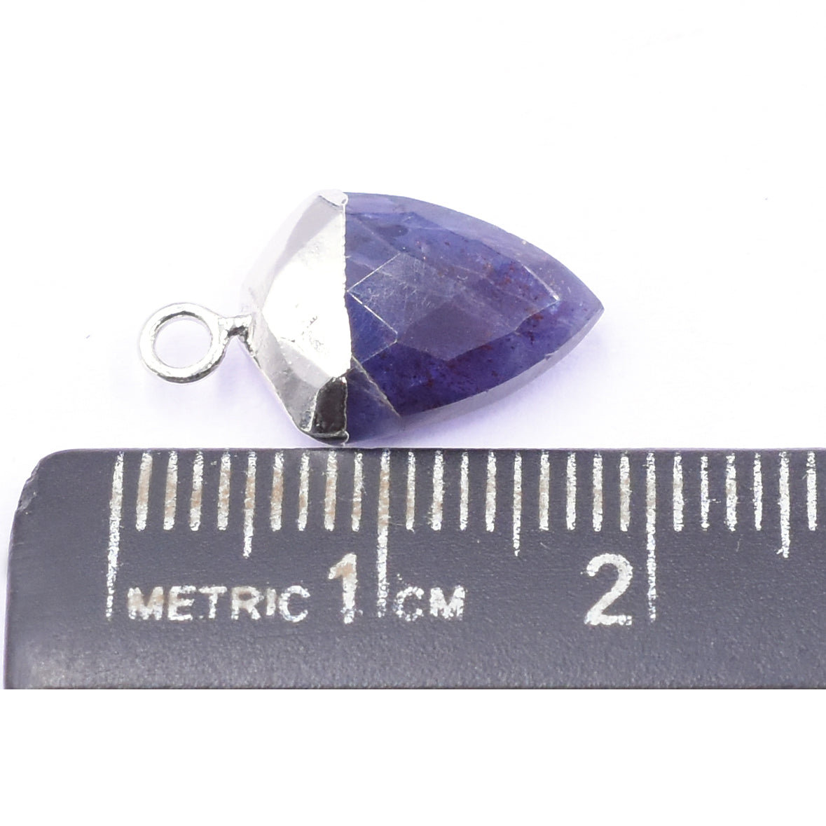 Iolite Shield Shape 13 x 10 MM Silver Electroplated Pendant ( Set Of 2 Pcs)