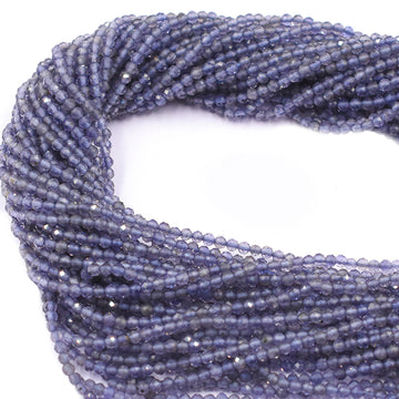 Iolite 2.5 To 3 MM Faceted Rondelle Shape Beads Strand - Jaipur Gem Factory