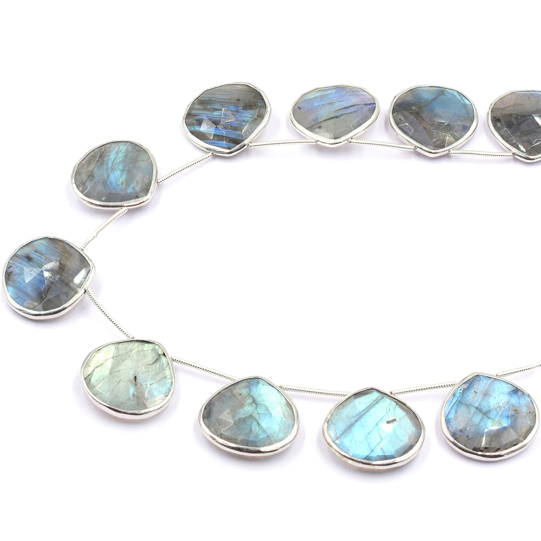 Side drilled labradorite jewelry strand