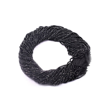 Black Spinel Faceted Rondelle Beads
