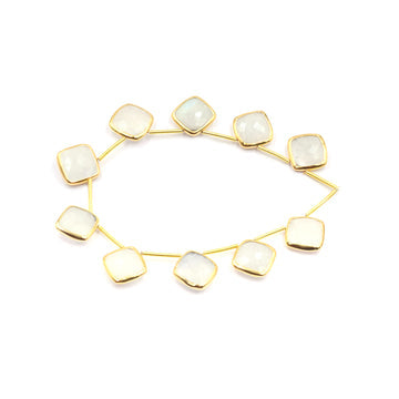 Rainbow moonstone cushion strand