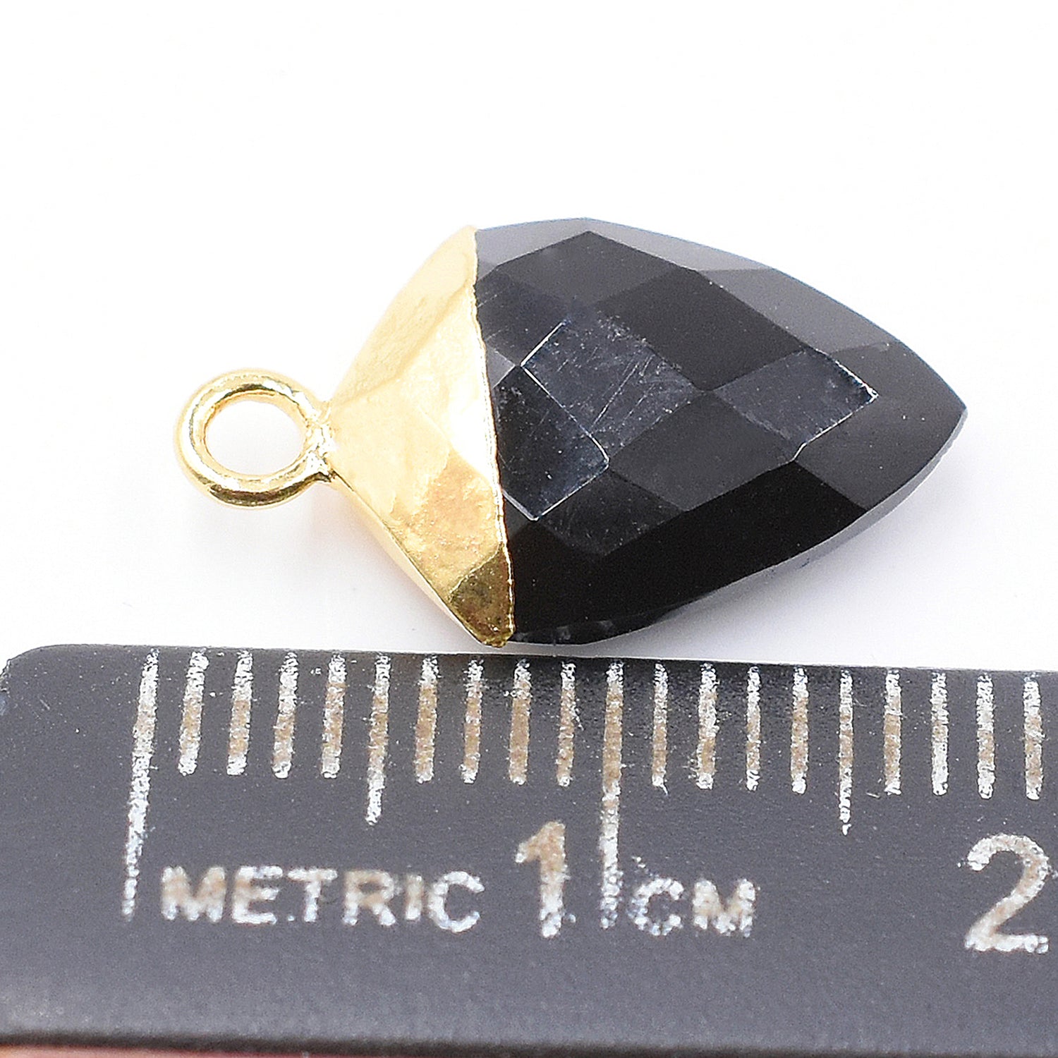 Black Onyx Shield Shape 13 x 10 MM Gold Electroplated Pendant ( Set Of 2 Pcs)