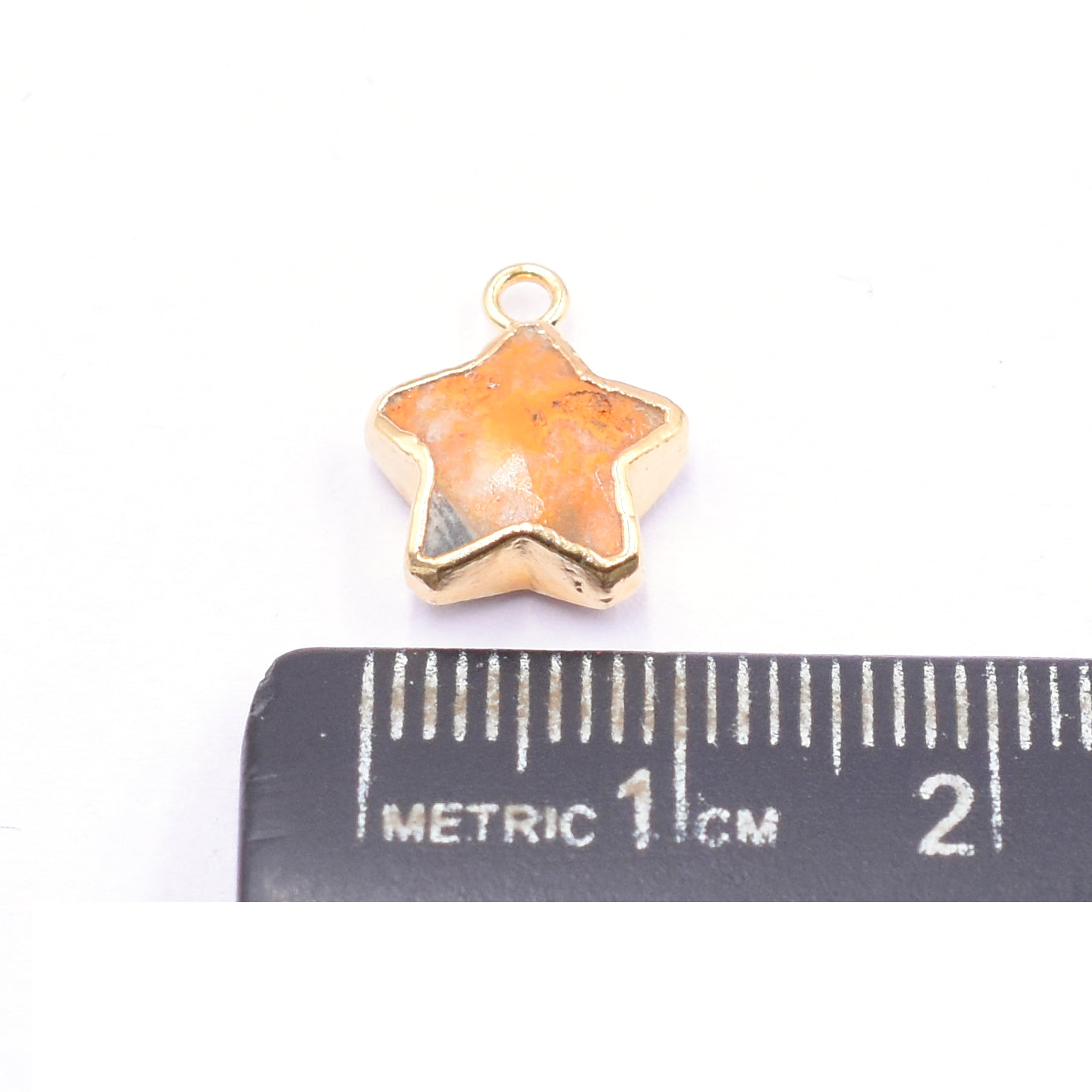 Bumble Bee Jasper Star Shape Gold Electroplated Pendant (Set Of 2 Pcs)