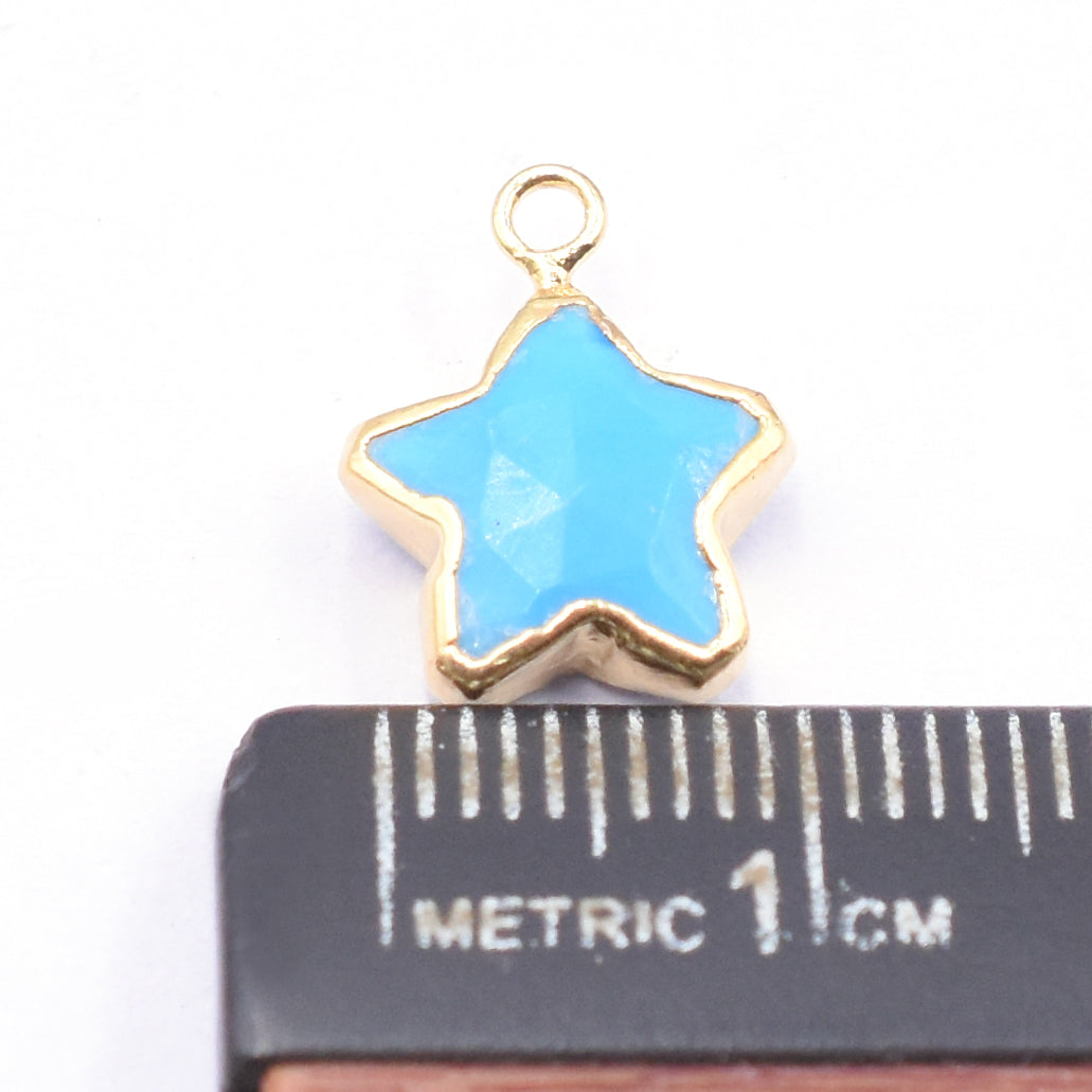 star shaped Howlite pendant gold electroplated