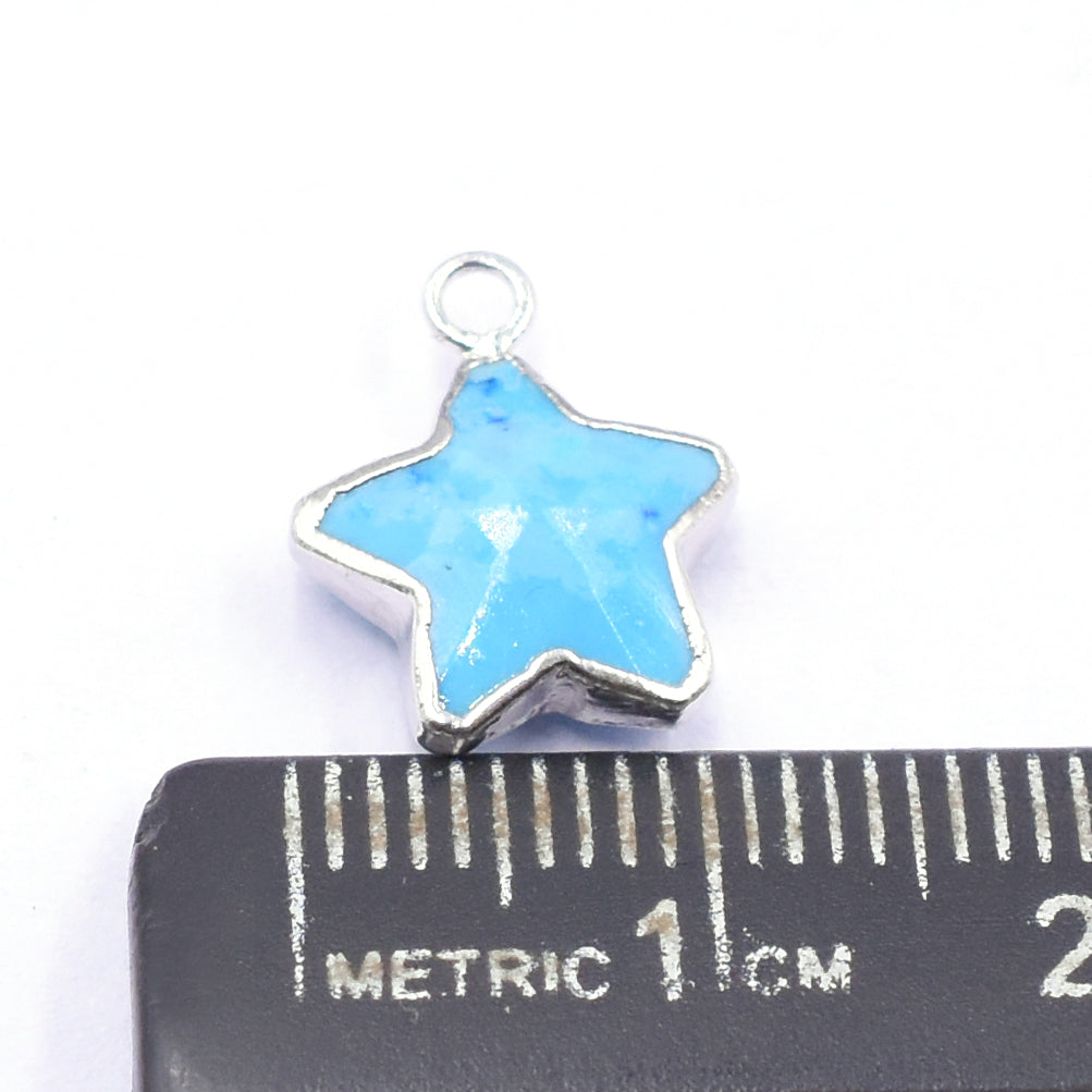 Elegant Howlite star pendant in silver plating