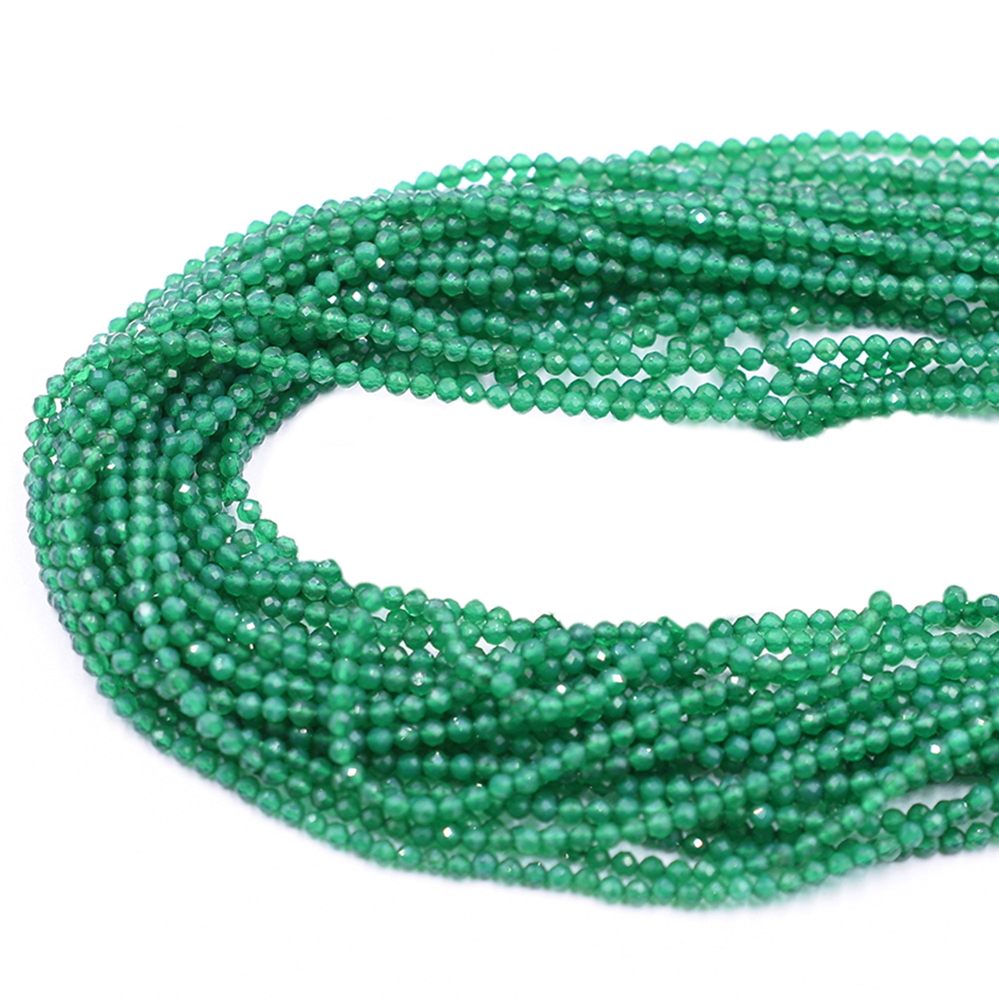 Green Onyx faceted Rondelle Shape Beads 