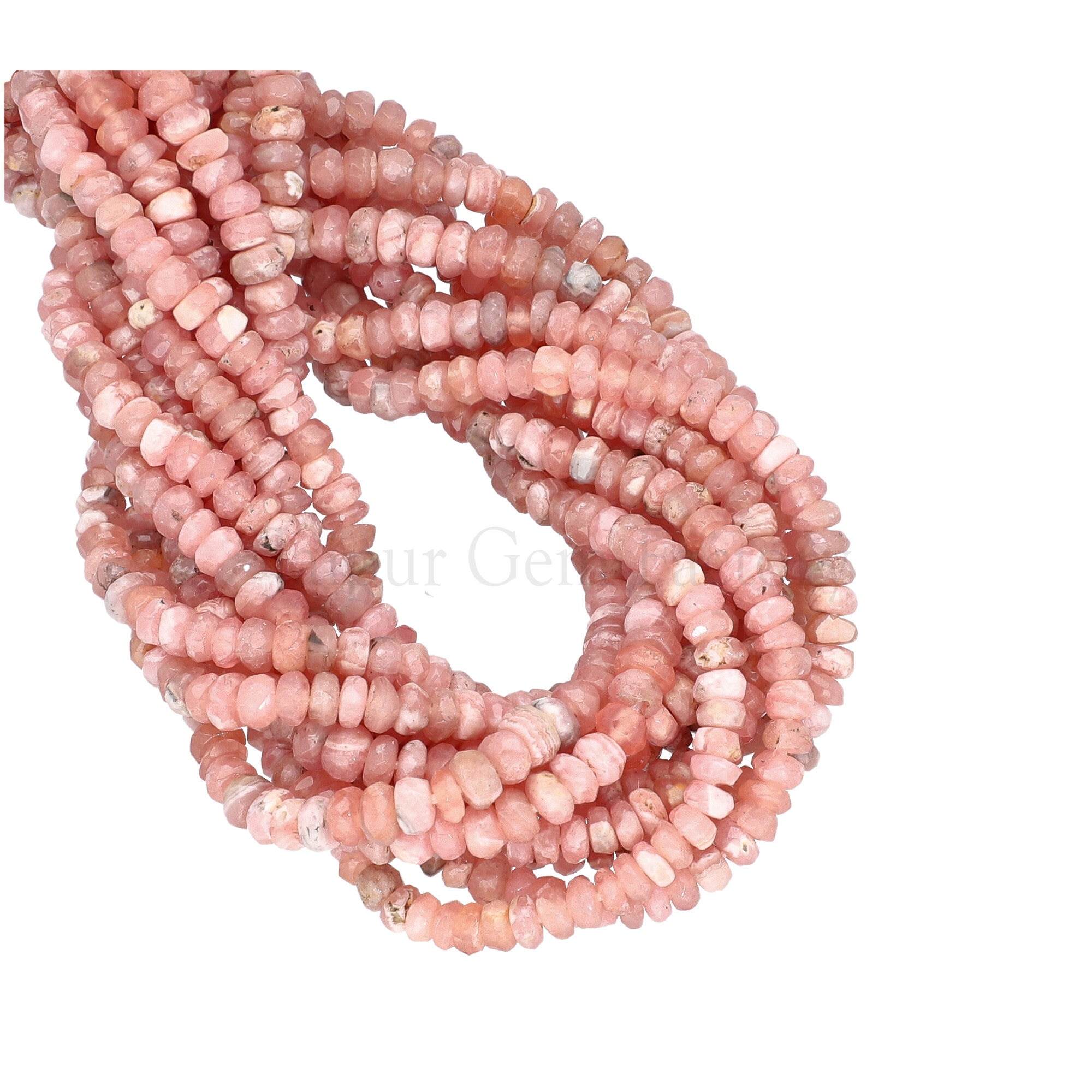 4-5MM Rhodochrosite Faceted Rondelle Beads
