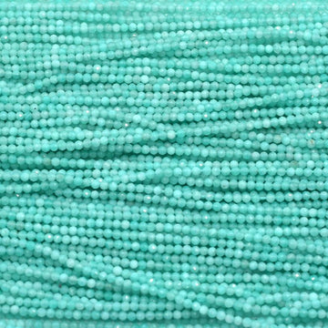 Amazonite 2 MM Faceted Rondelle Shape Beads Strand - Jaipur Gem Factory