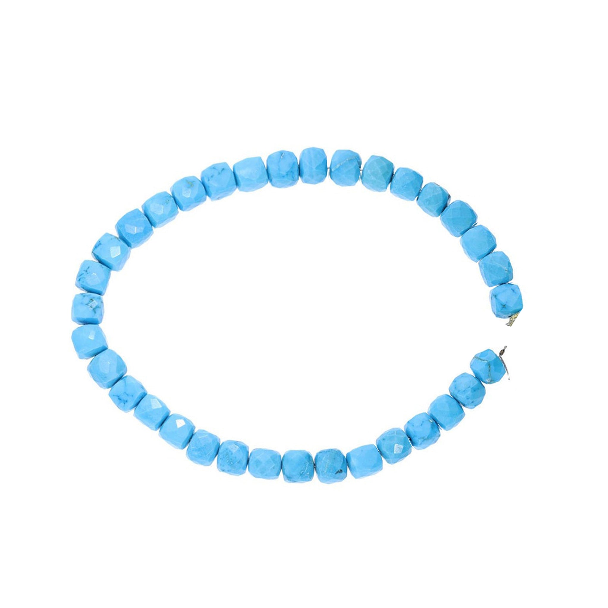 Howlite Faceted Cube Beads
